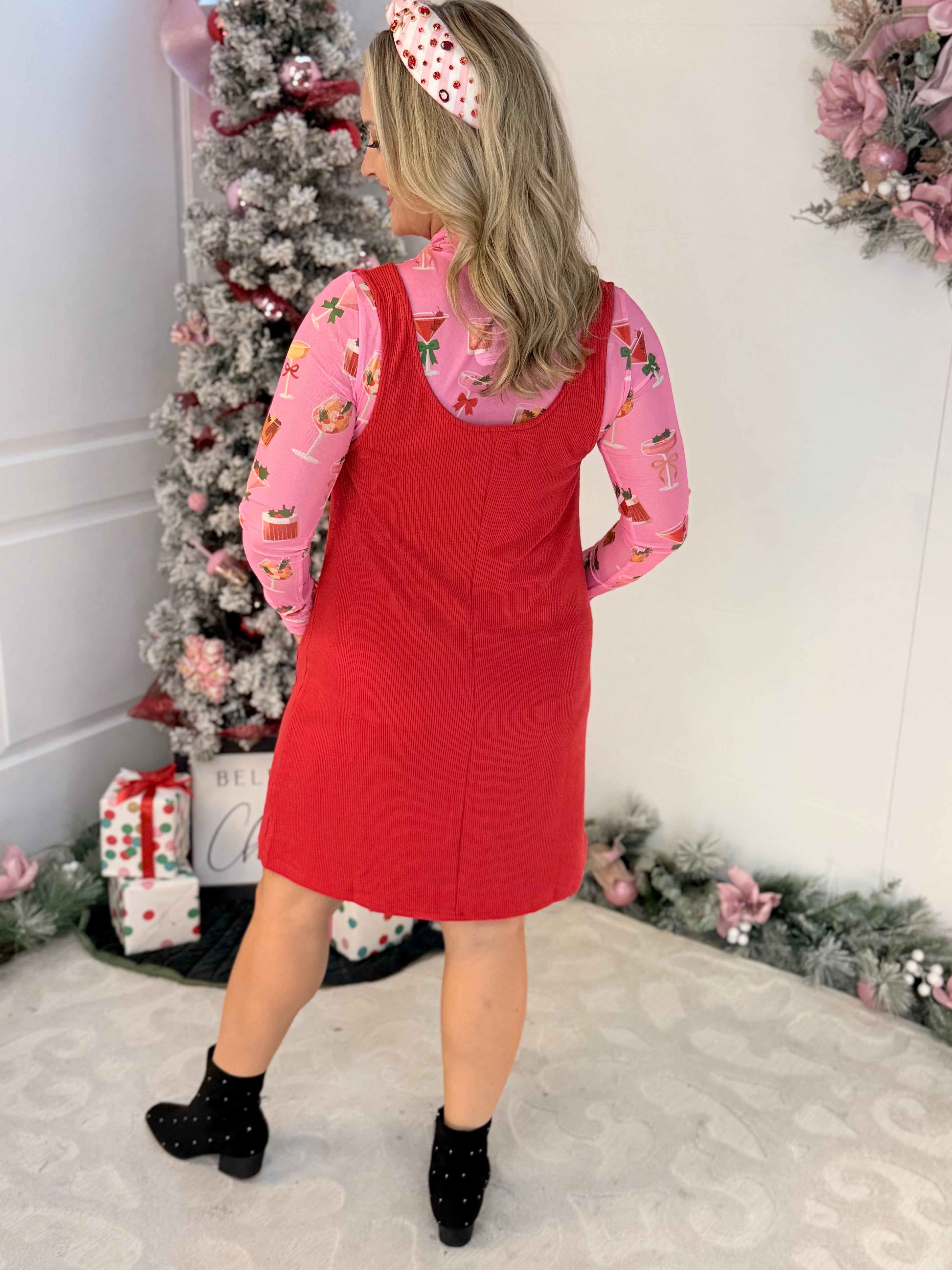 Jess Lea - Rory Ribbed Jumper Dress - Red-180 Dresses-Jess Lea-The Lovely Closet, Women's Fashion Boutique in Alexandria, KY