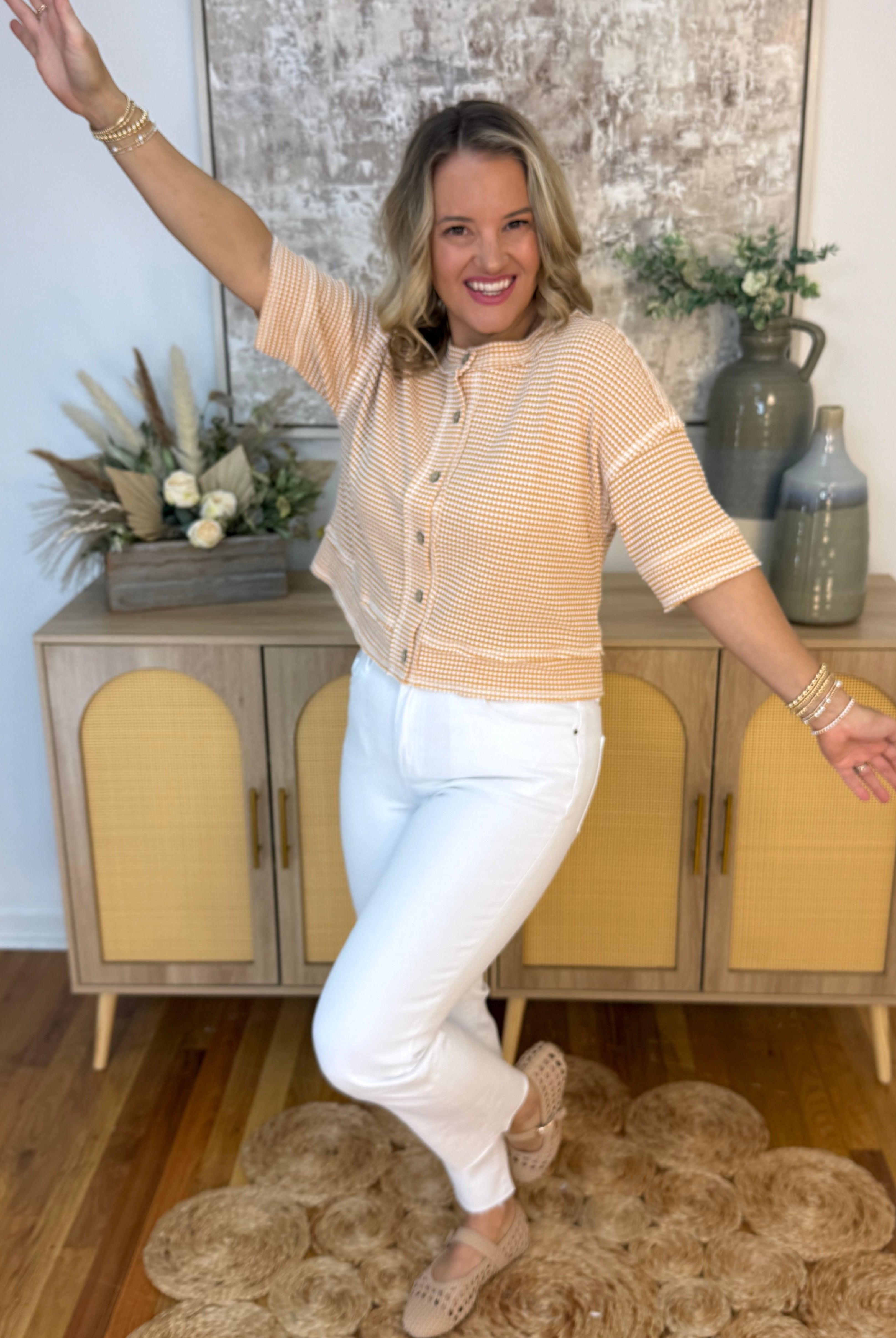 High Waist Cropped Straight - White-210 Jeans-zenana-The Lovely Closet, Women's Fashion Boutique in Alexandria, KY