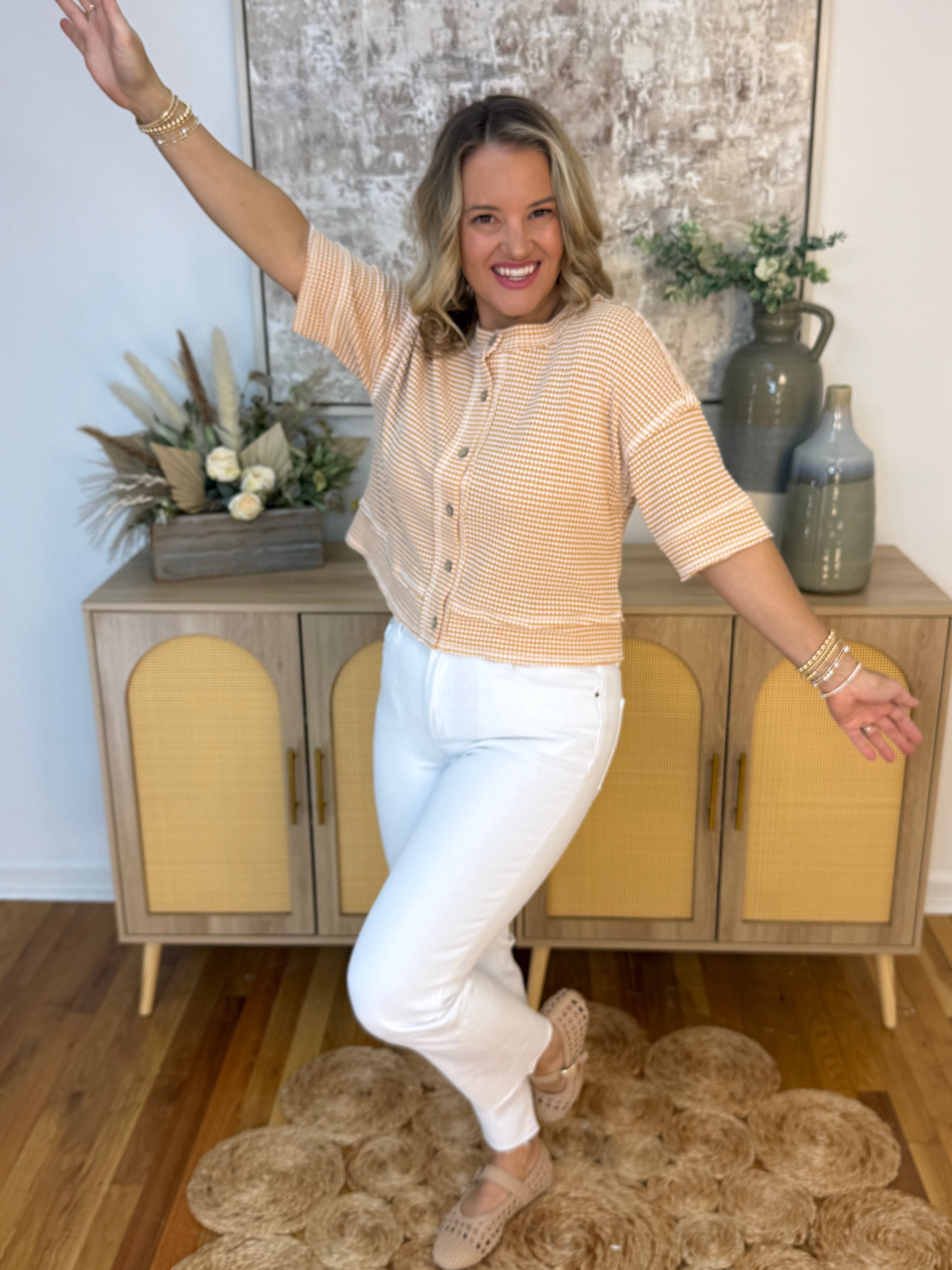 High Waist Cropped Straight - White-210 Jeans-zenana-The Lovely Closet, Women's Fashion Boutique in Alexandria, KY