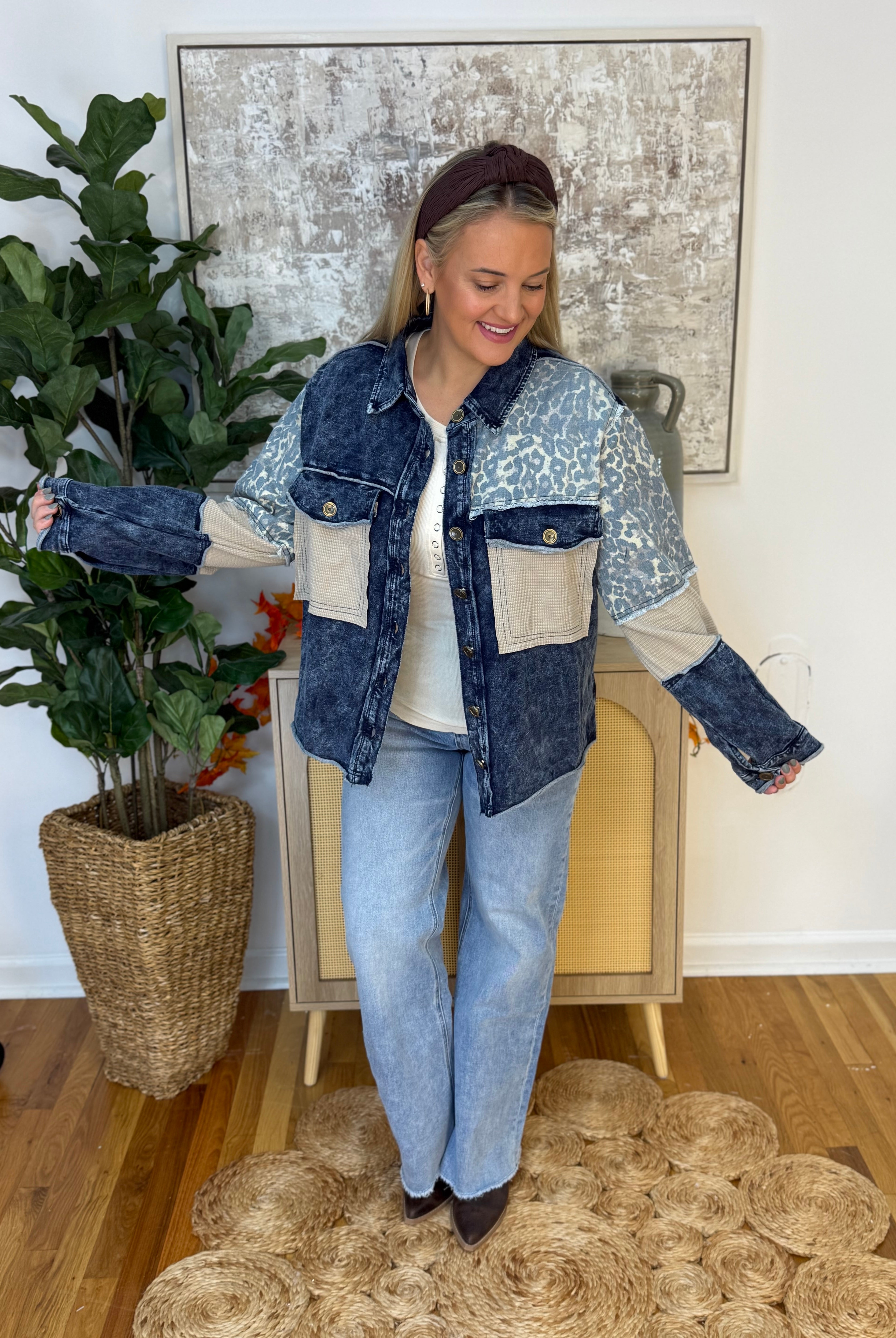 Turning Heads Denim Jacket by POL-170 Jackets/Outerwear-POL-The Lovely Closet, Women's Fashion Boutique in Alexandria, KY