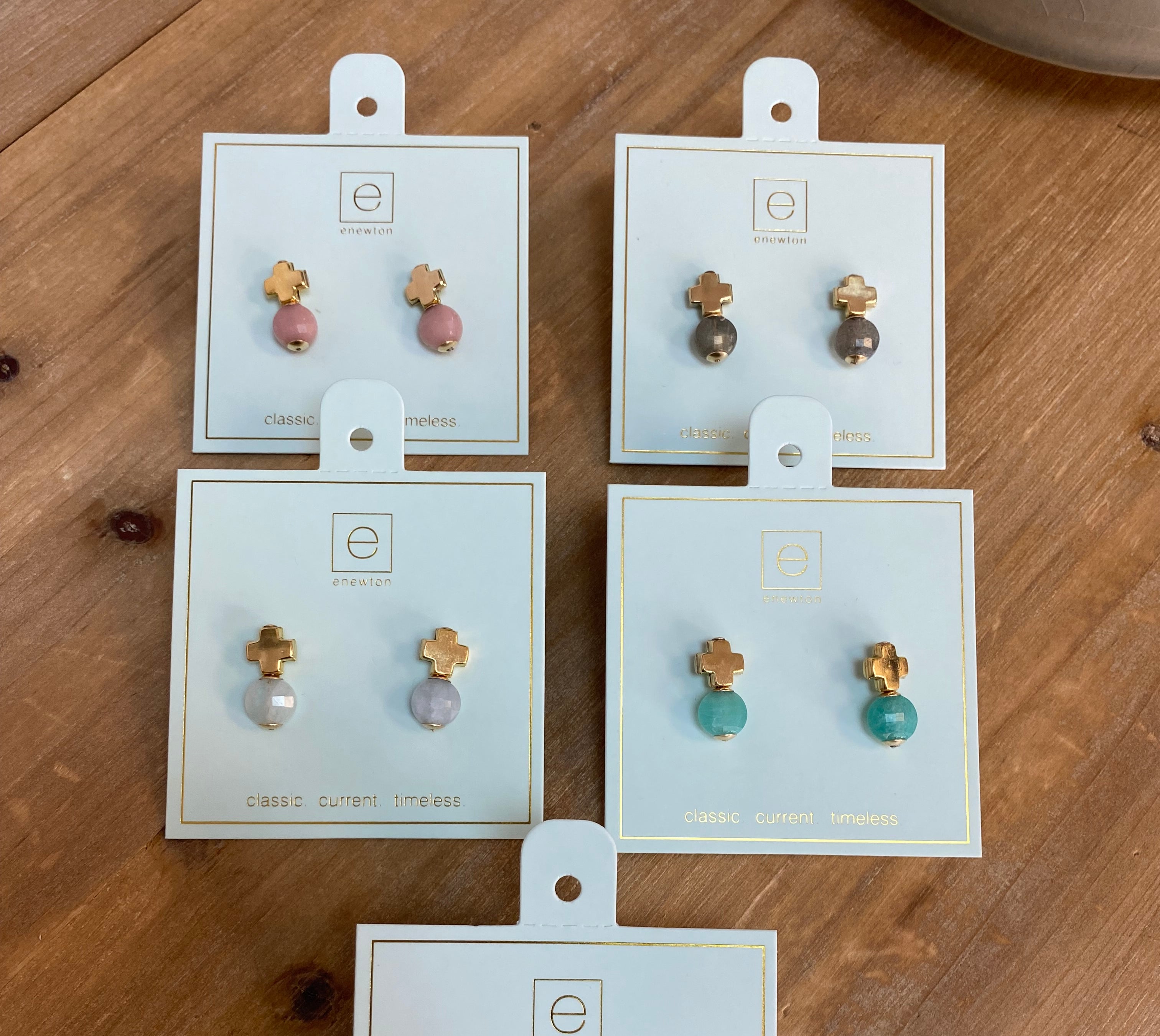 Signature Gold Cross Stud - Gemstone-260 eNewton-eNewton-The Lovely Closet, Women's Fashion Boutique in Alexandria, KY