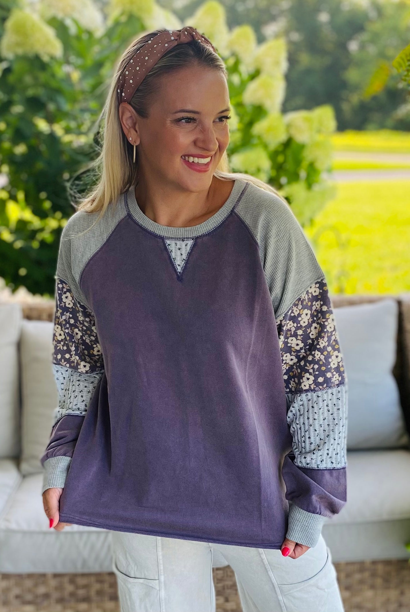 Harvest Wishes Pullover - Violet-110 Long Sleeve Top-easel-The Lovely Closet, Women's Fashion Boutique in Alexandria, KY
