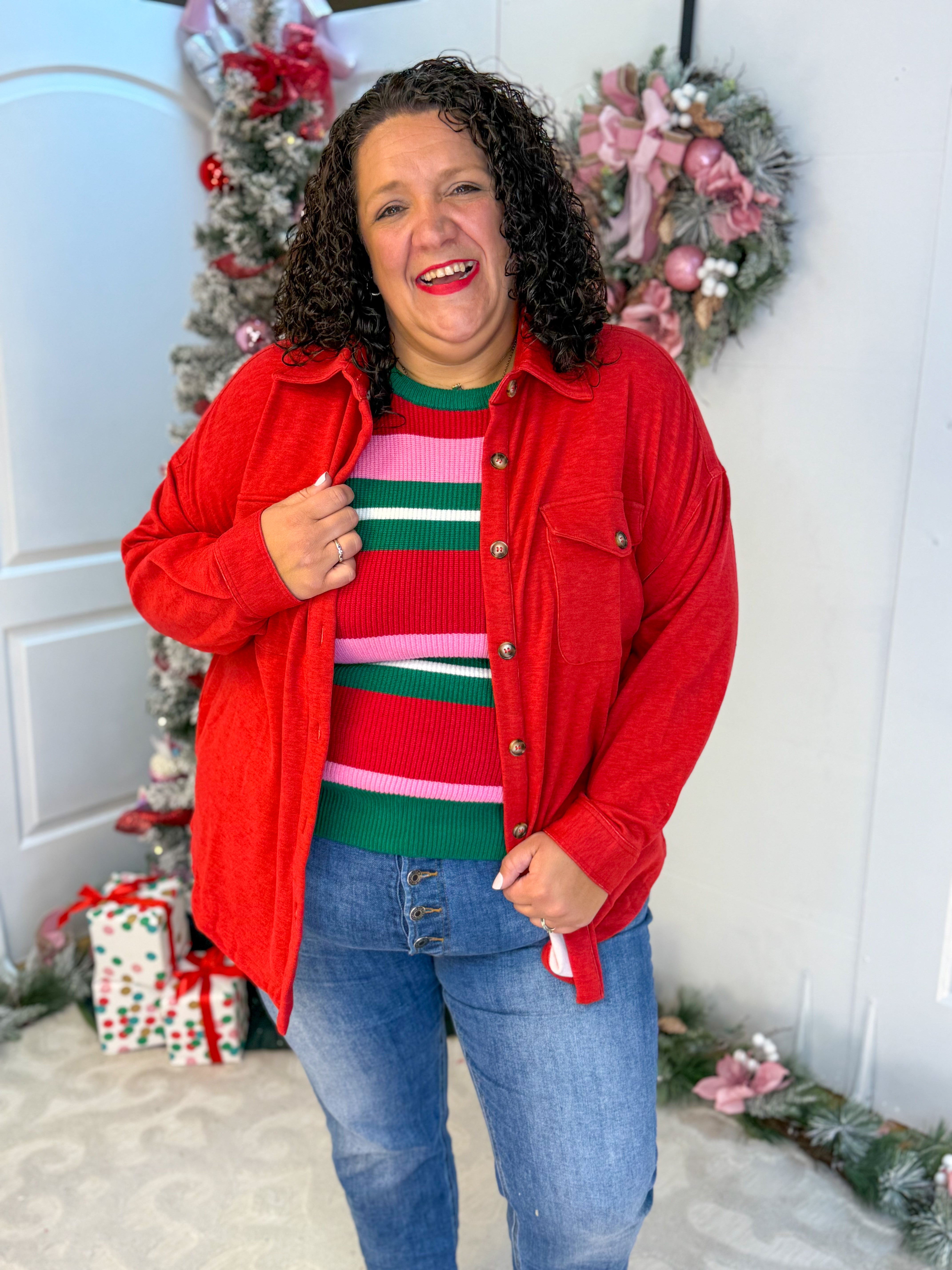 Logan Holiday Striped Sweater-350 Holiday-Mary Square-The Lovely Closet, Women's Fashion Boutique in Alexandria, KY