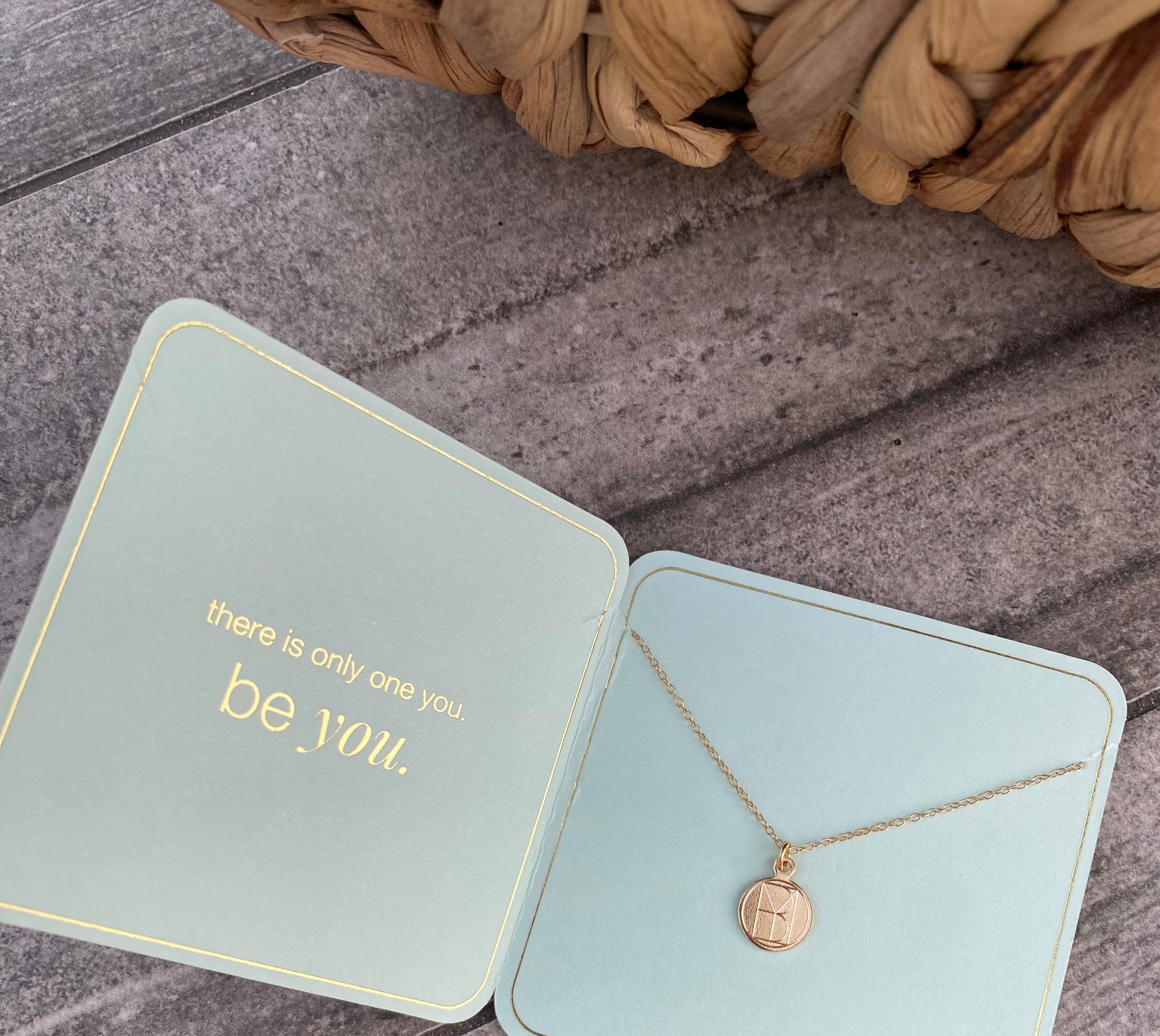 16" Necklace Gold - Be You Small Gold Disc-260 eNewton-eNewton-The Lovely Closet, Women's Fashion Boutique in Alexandria, KY