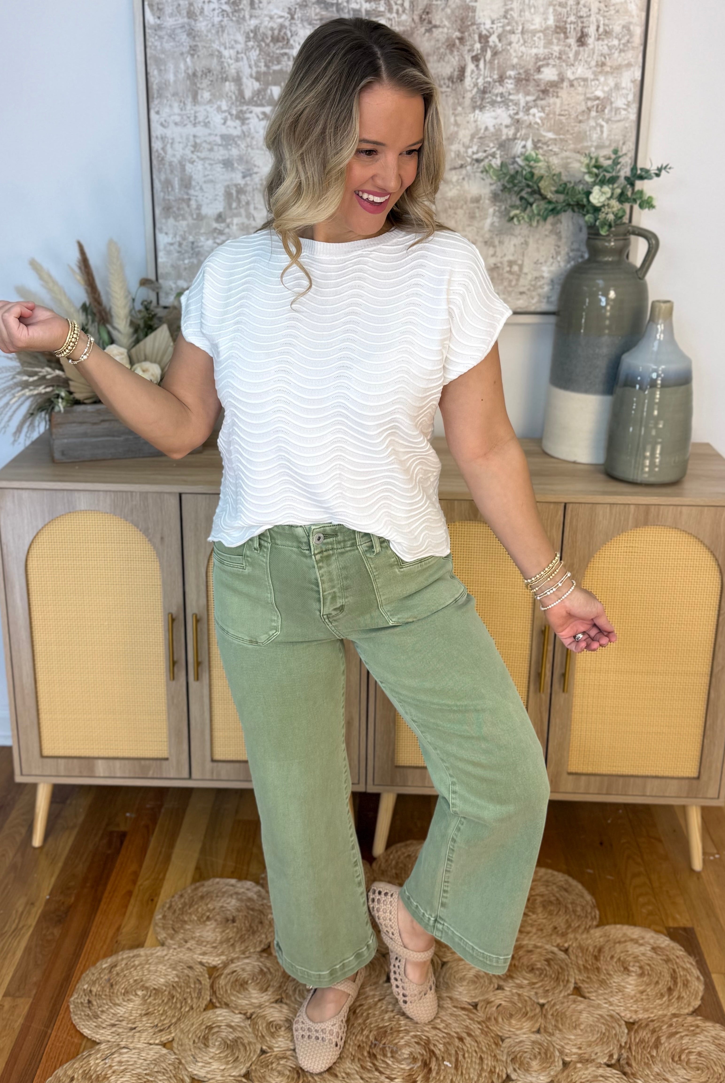 Mica High Rise Wide Leg Cropped Utility-210 Jeans-Mica Denim-The Lovely Closet, Women's Fashion Boutique in Alexandria, KY