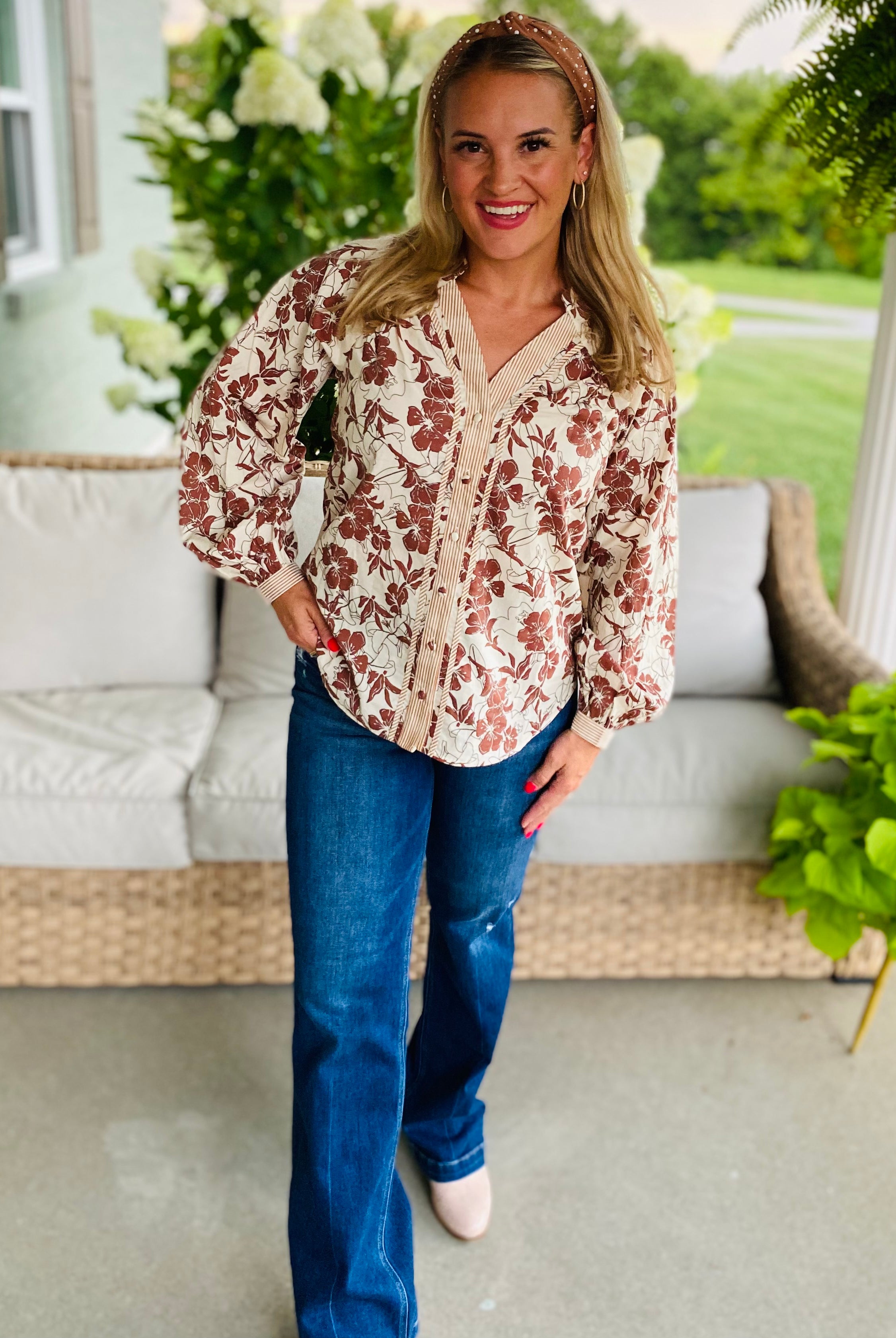 Golden Hour Long Sleeve Blouse-110 Long Sleeve Top-GIGIO-The Lovely Closet, Women's Fashion Boutique in Alexandria, KY