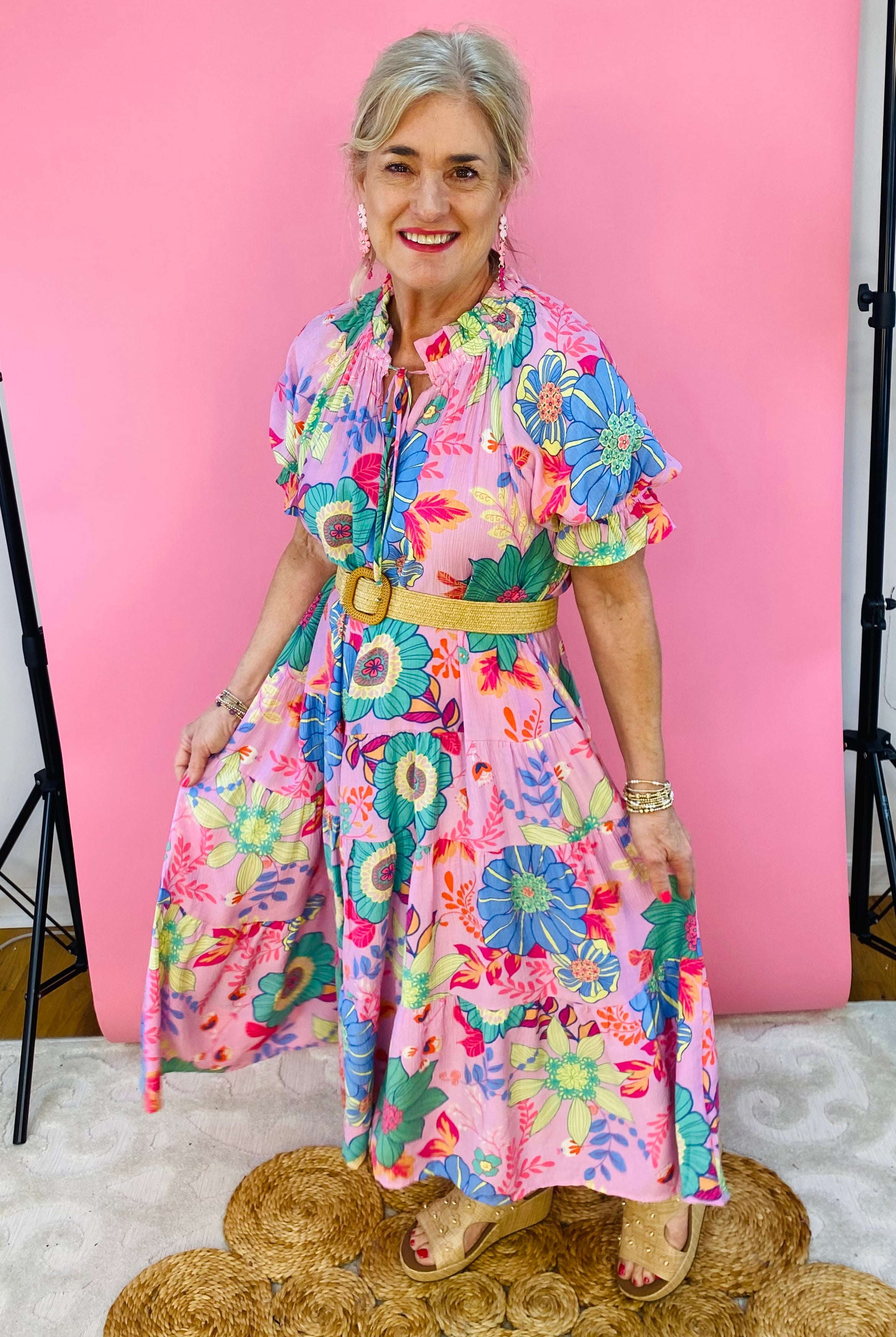 FINAL SALE Powder Pink Passion Dress-180 Dresses-easel-The Lovely Closet, Women's Fashion Boutique in Alexandria, KY