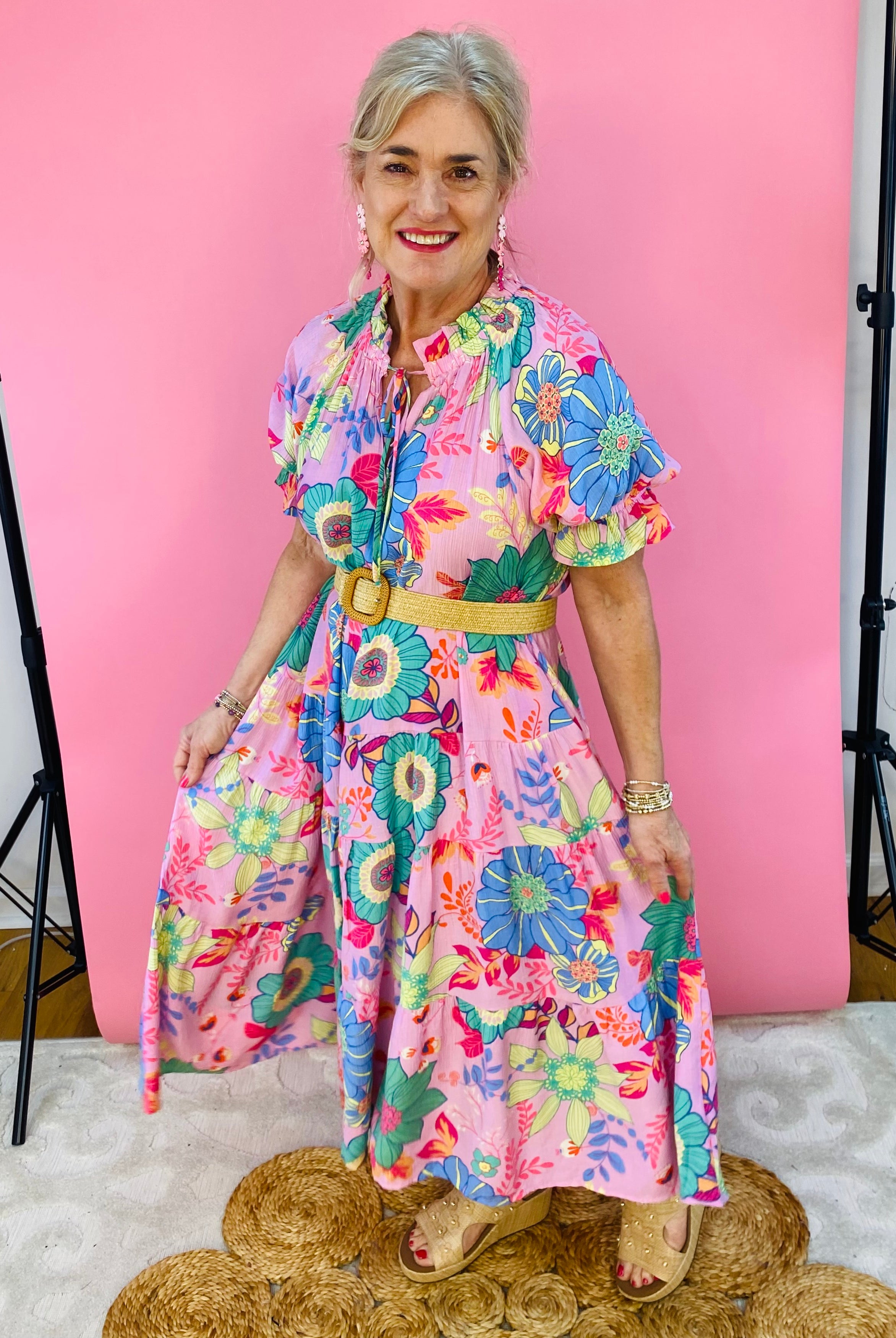 FINAL SALE Powder Pink Passion Dress-180 Dresses-easel-The Lovely Closet, Women's Fashion Boutique in Alexandria, KY