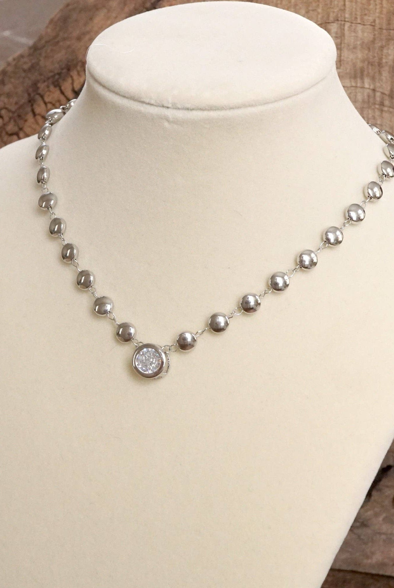Crystal Pendant Necklace - Silver-250 Jewelry-PennyLine inc-The Lovely Closet, Women's Fashion Boutique in Alexandria, KY