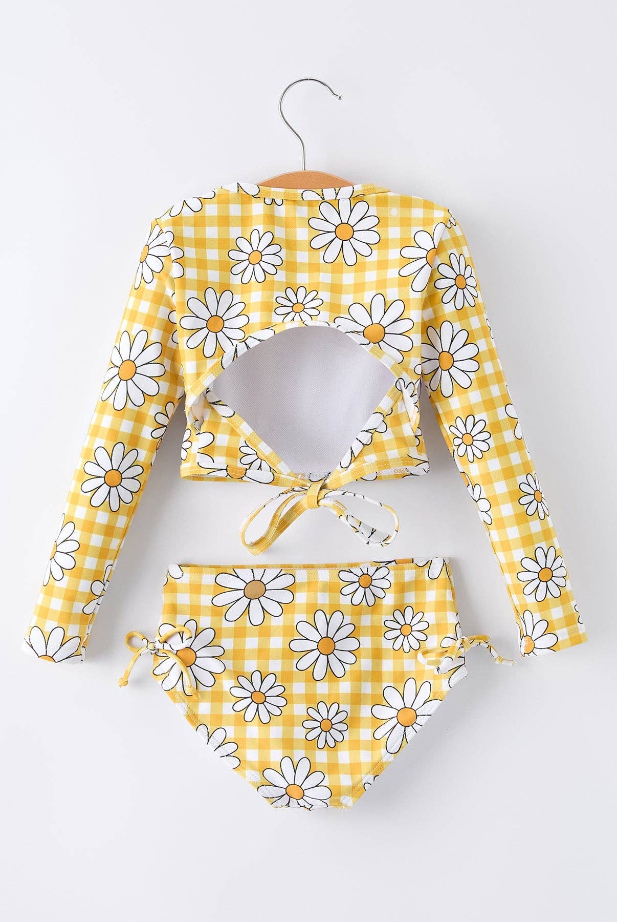 Summer Daisy Plaid Girls Two Piece Swim Set-360 Carolines Closet-Rylee Faith Designs-The Lovely Closet, Women's Fashion Boutique in Alexandria, KY