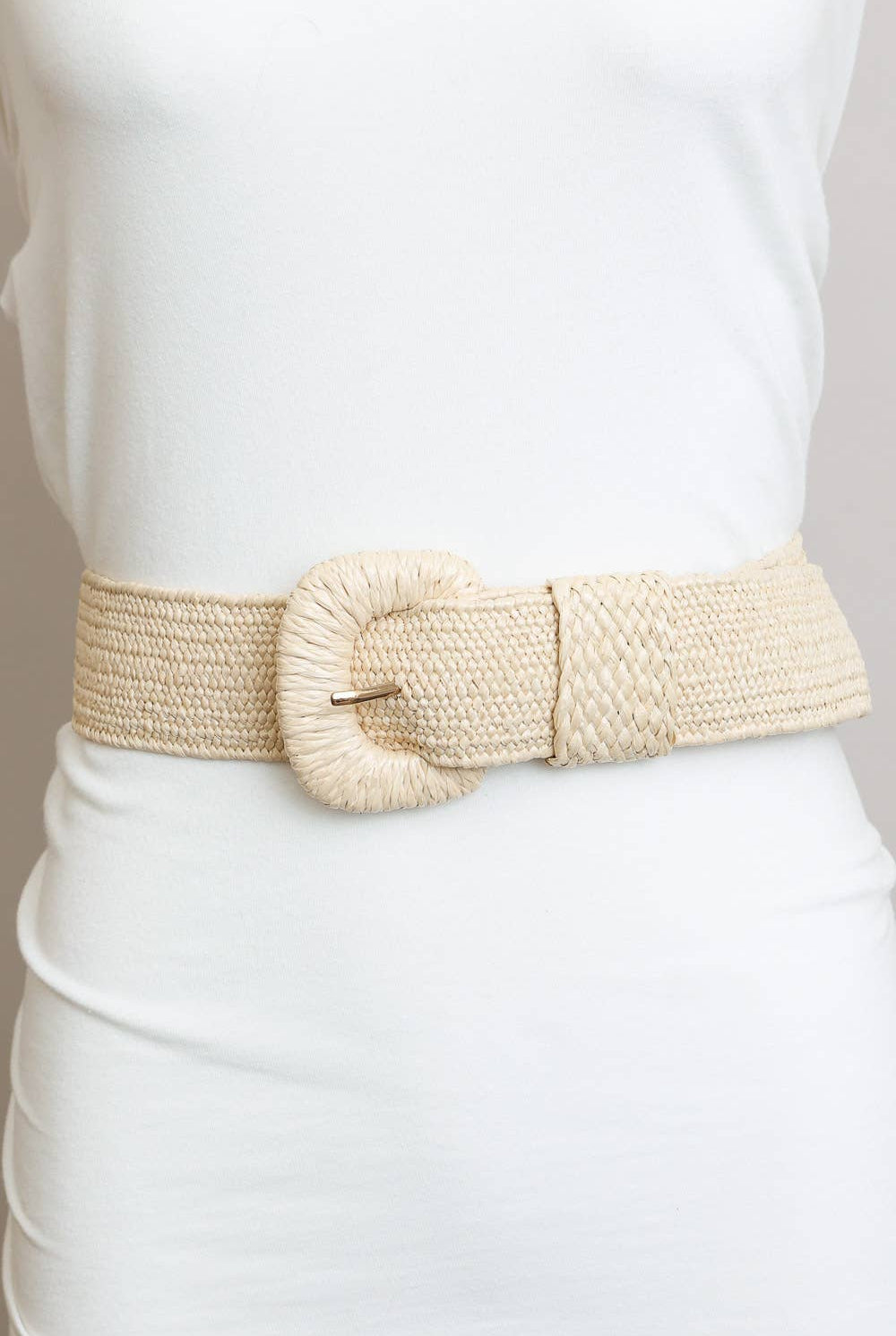 Stretchable Raffia Belt - Natural-280 Accessories-Leto Accessories-The Lovely Closet, Women's Fashion Boutique in Alexandria, KY