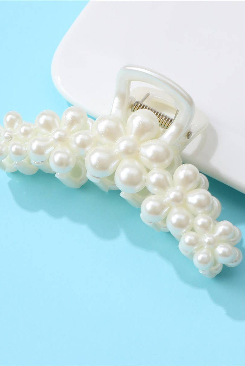 Pearl Flower Hair Clip-280 Accessories-JOSSLYN by wall to wall-The Lovely Closet, Women's Fashion Boutique in Alexandria, KY