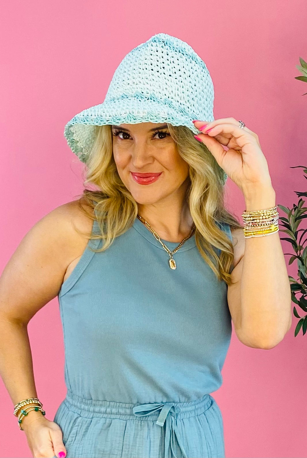 FINAL SALE - CC Straw Bucket Hat - SPF 55 Mint-300 Headwear-judson-The Lovely Closet, Women's Fashion Boutique in Alexandria, KY