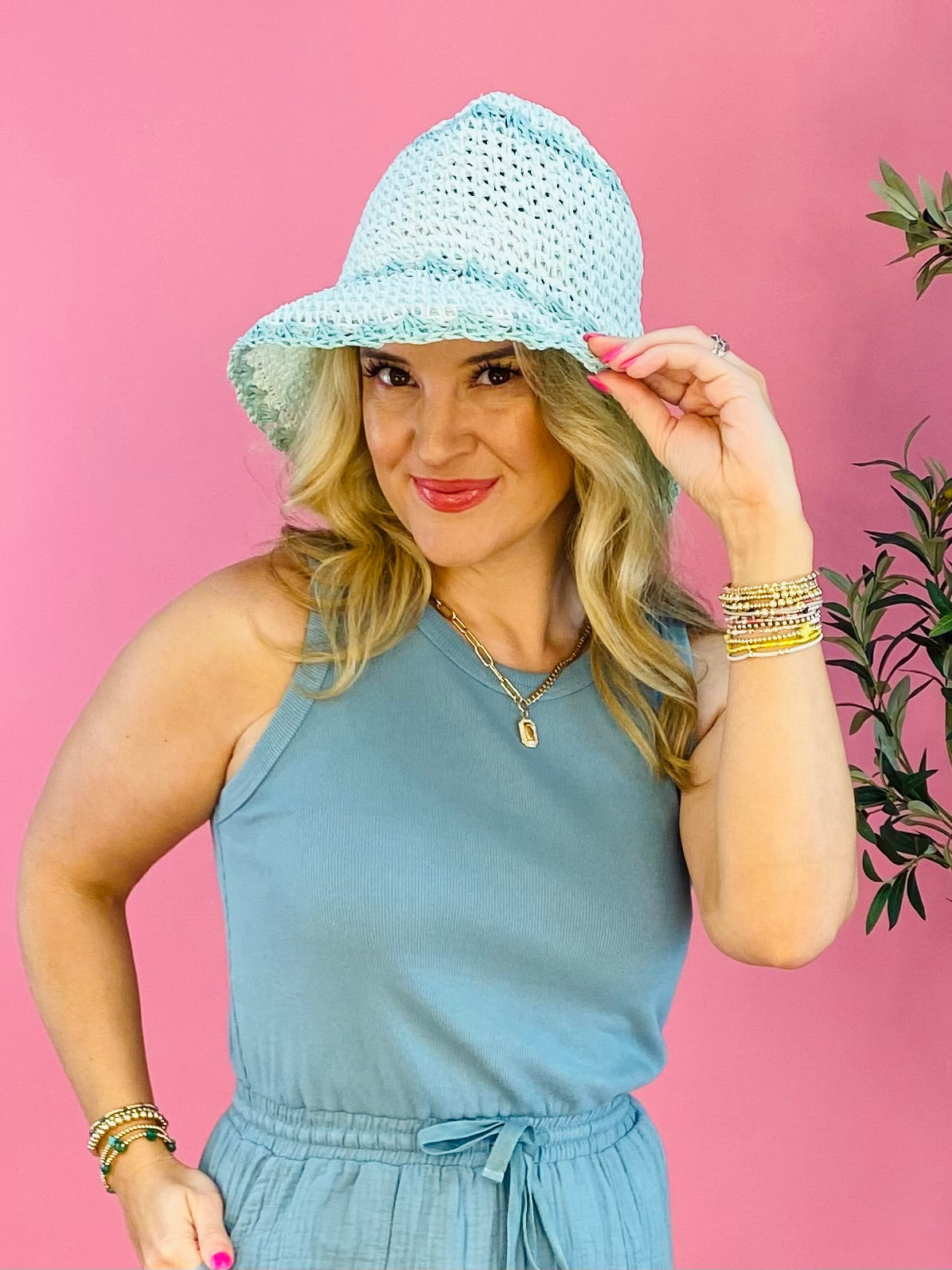 FINAL SALE - CC Straw Bucket Hat - SPF 55 Mint-300 Headwear-judson-The Lovely Closet, Women's Fashion Boutique in Alexandria, KY