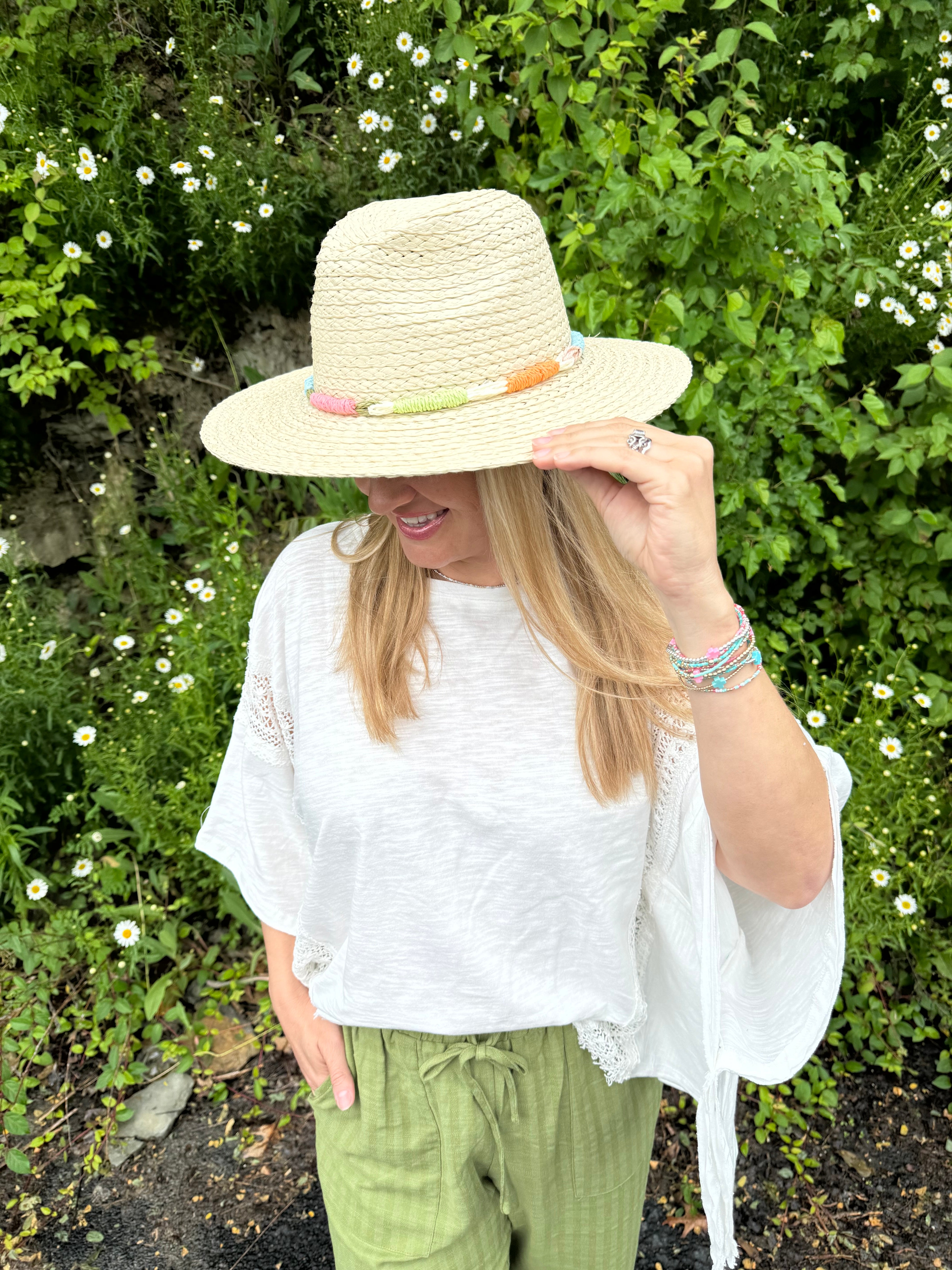 Summer Fun Straw Hat-300 Headwear-The Lovely Closet-The Lovely Closet, Women's Fashion Boutique in Alexandria, KY