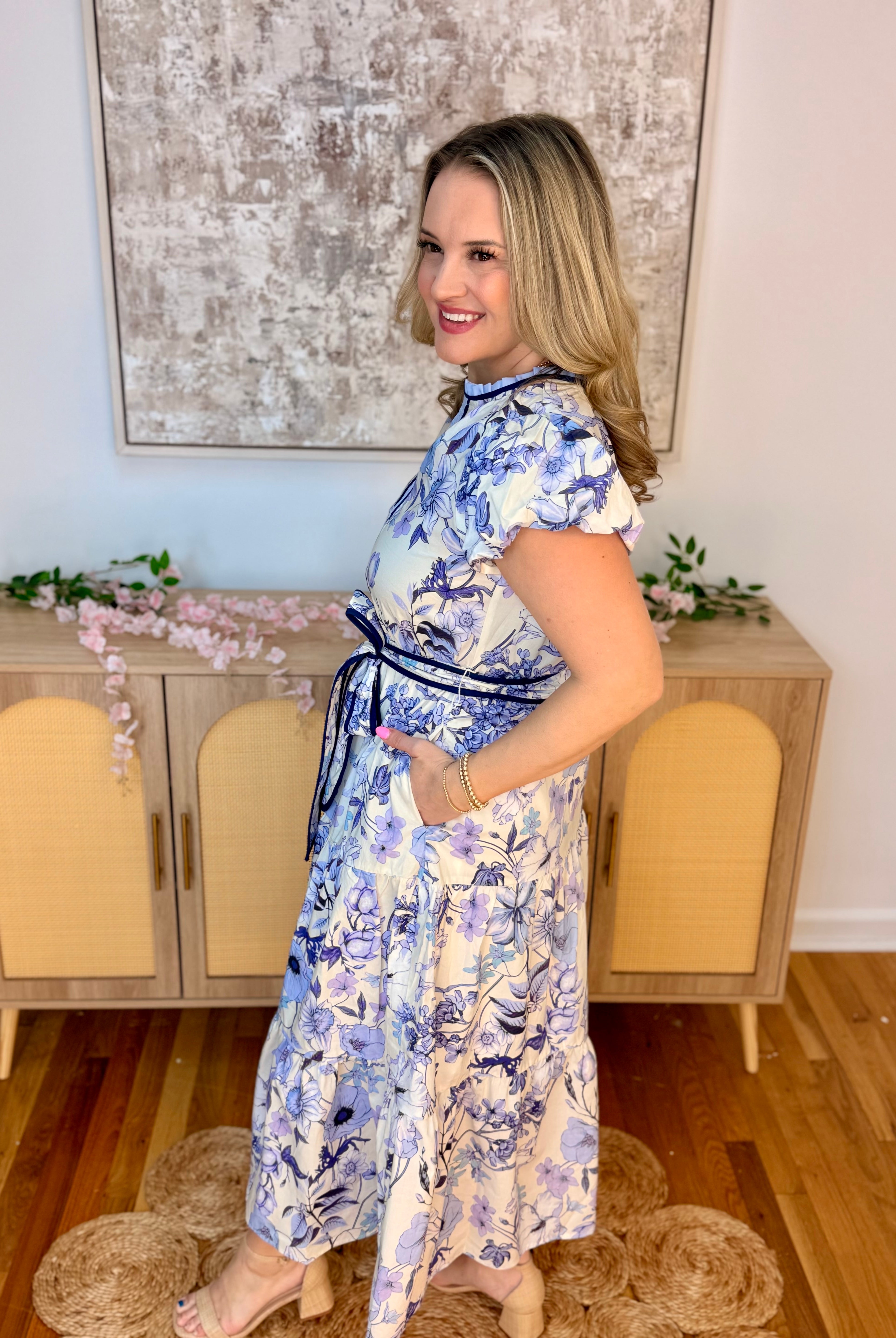 Perfect in Periwinkle Midi Dress-180 Dresses-Doe and Rae-The Lovely Closet, Women's Fashion Boutique in Alexandria, KY
