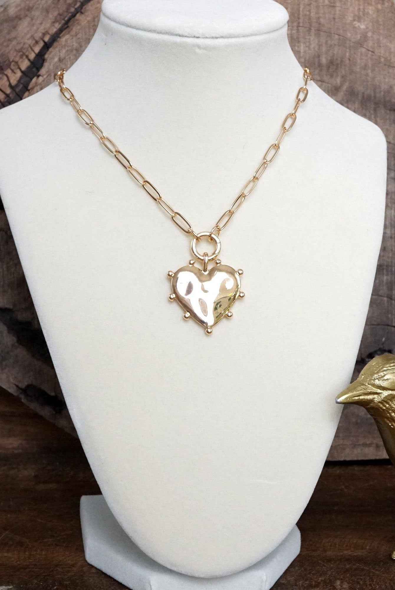 Modern Heart Necklace - Gold-250 Jewelry-PennyLine inc-The Lovely Closet, Women's Fashion Boutique in Alexandria, KY