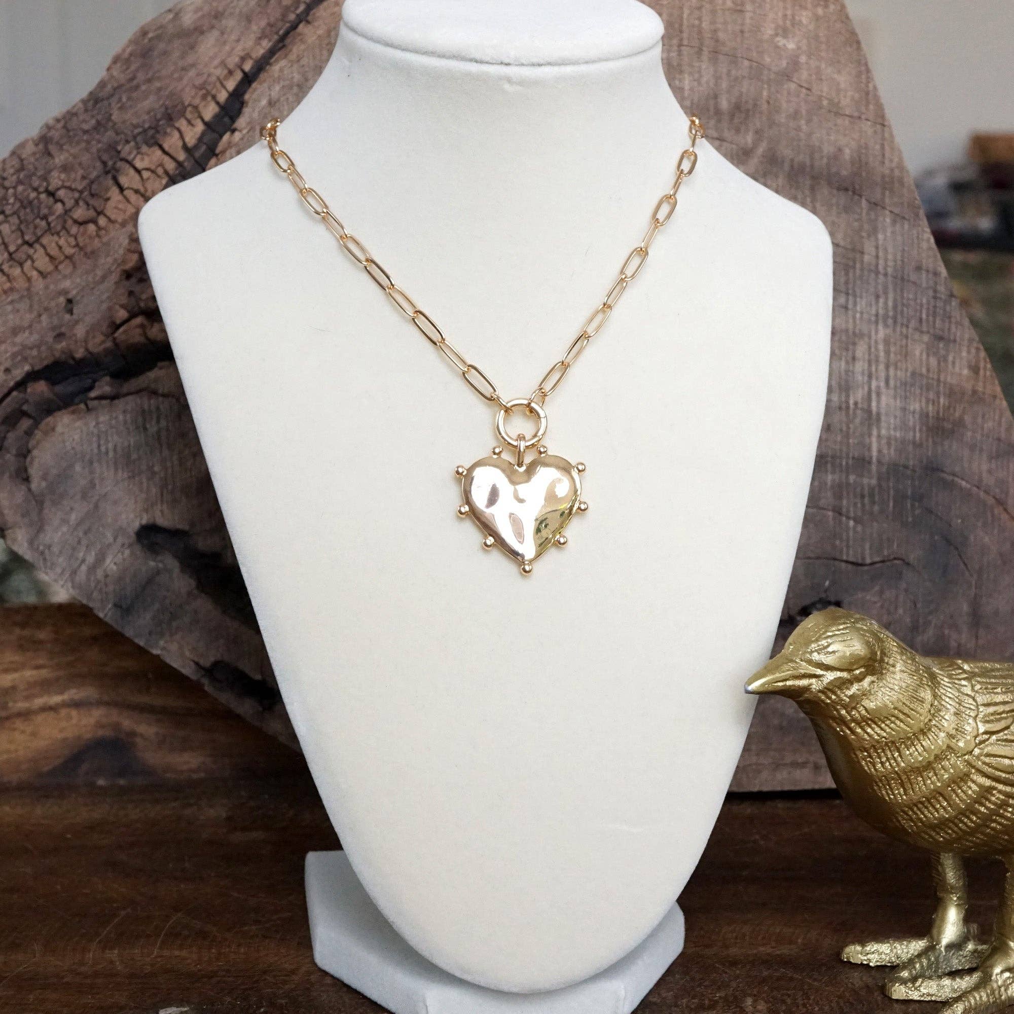 Modern Heart Necklace - Gold-250 Jewelry-PennyLine inc-The Lovely Closet, Women's Fashion Boutique in Alexandria, KY