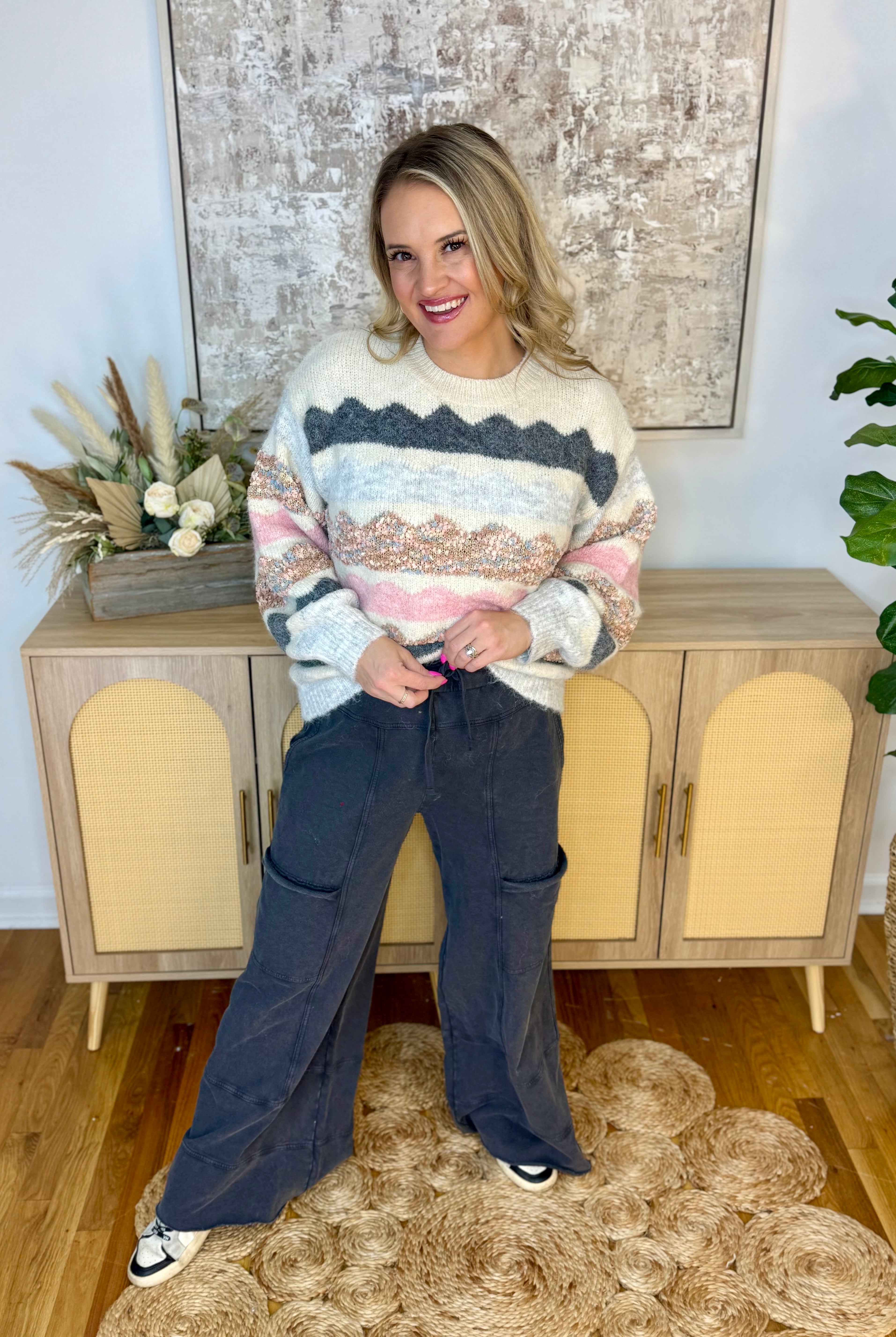 Relaxed Cargo Wide Leg Full Length - Black-240 Pants-easel-The Lovely Closet, Women's Fashion Boutique in Alexandria, KY