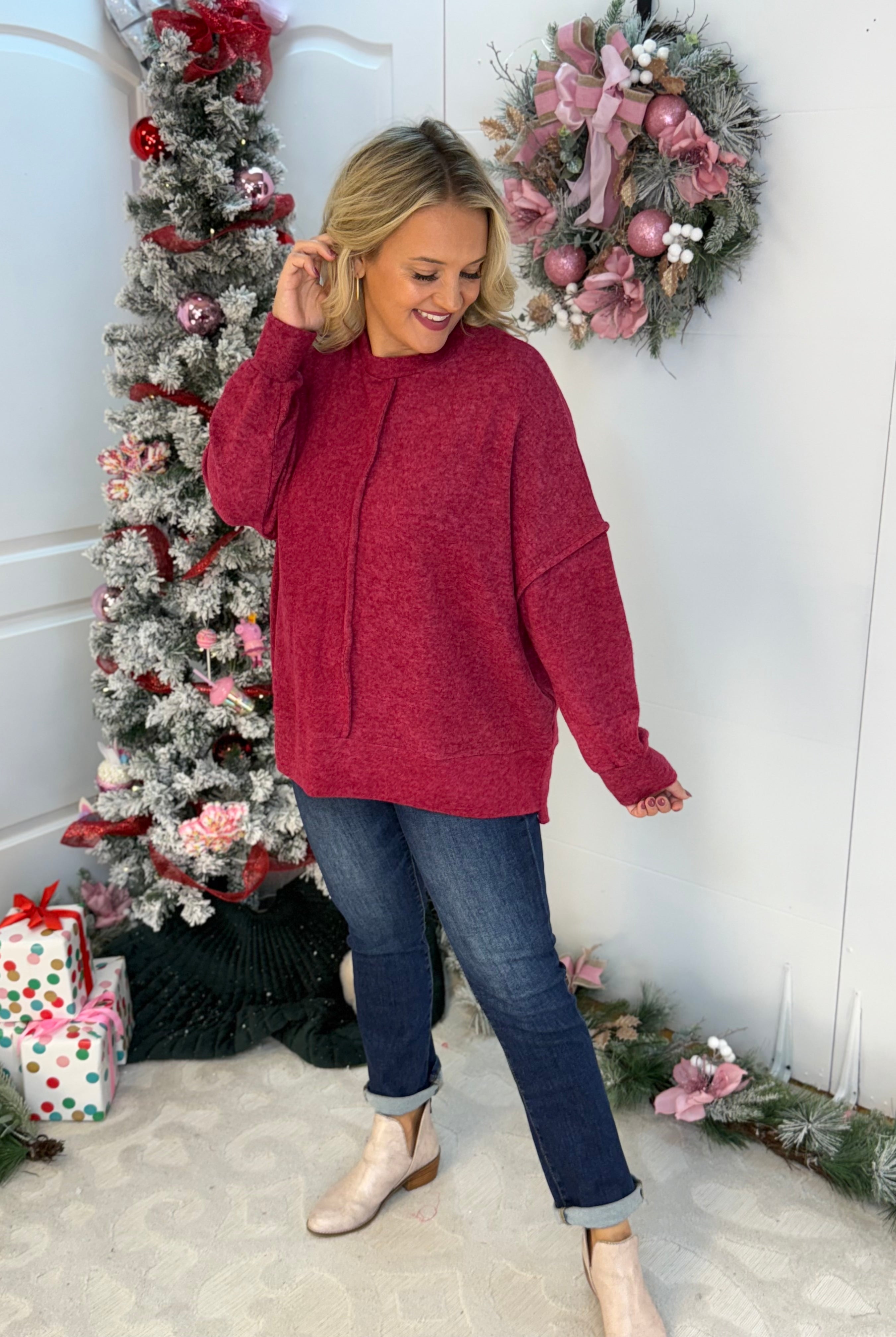 BLACK FRIDAY 7AM - COLD SNAP TOP-110 Long Sleeve Top-zenana-The Lovely Closet, Women's Fashion Boutique in Alexandria, KY