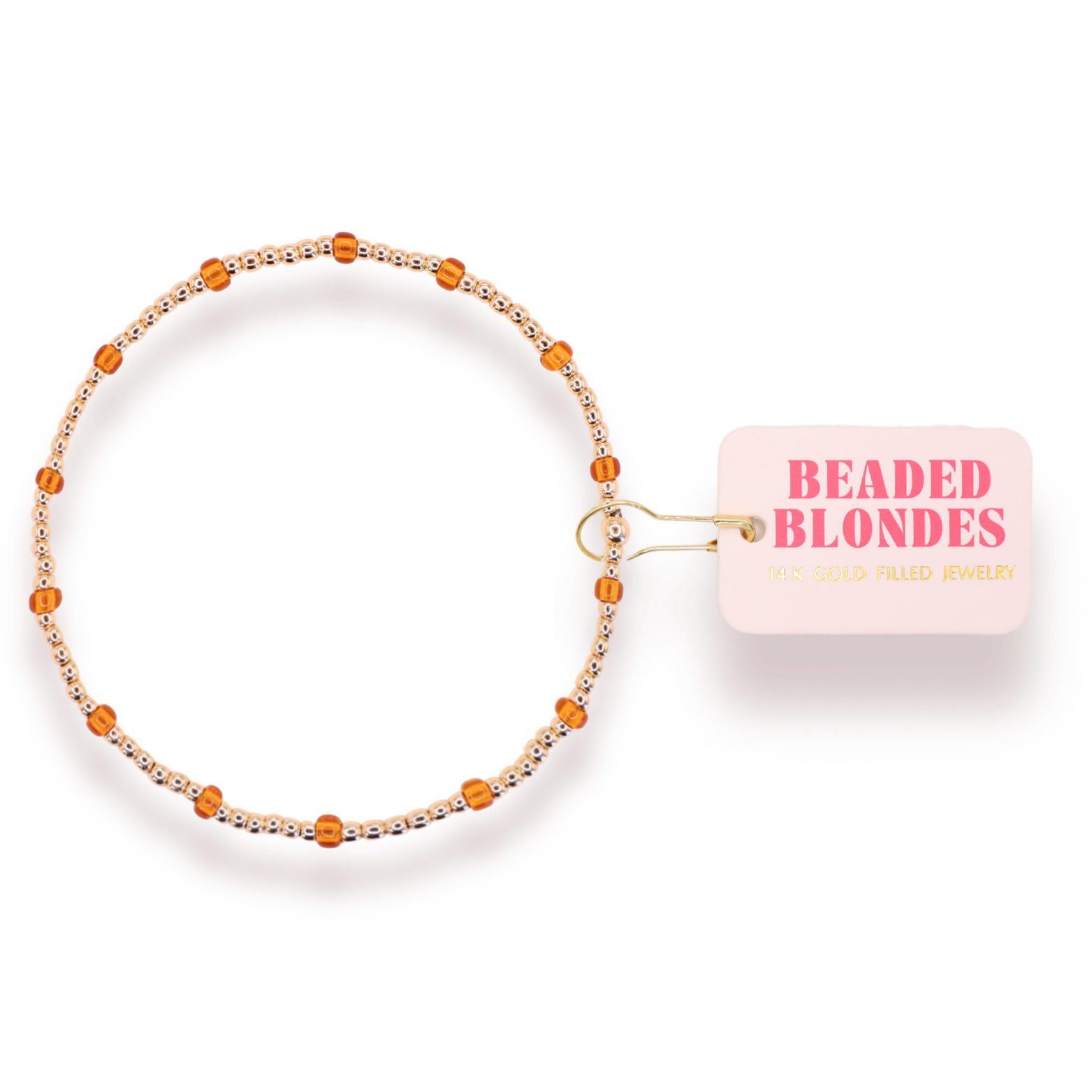 Burnt Orange Dainty Poppi: Std 6.75-bracelet-Beaded Blondes-The Lovely Closet, Women's Fashion Boutique in Alexandria, KY