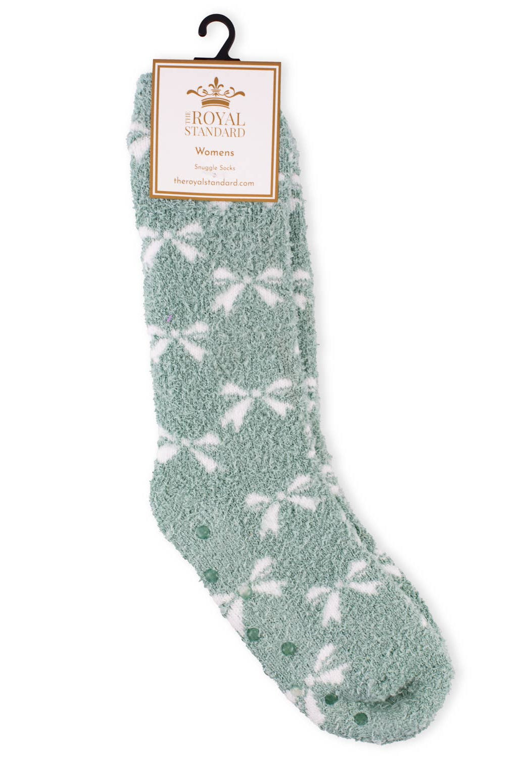 Bow Snuggle Socks Mint Green One Size-Socks-The Royal Standard-The Lovely Closet, Women's Fashion Boutique in Alexandria, KY