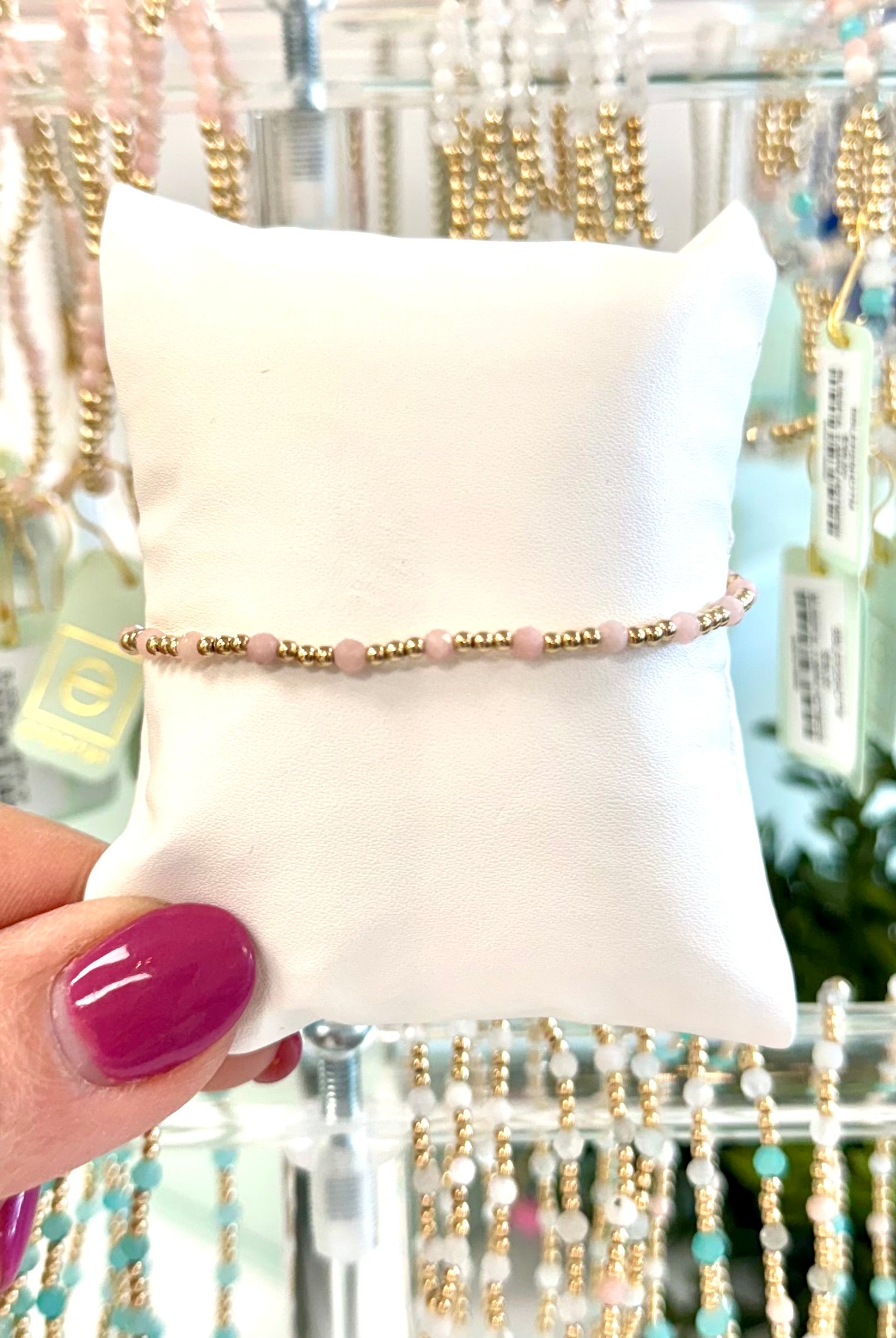 Sincerity Gold 3MM Gemstone Bracelet-260 eNewton-eNewton-The Lovely Closet, Women's Fashion Boutique in Alexandria, KY