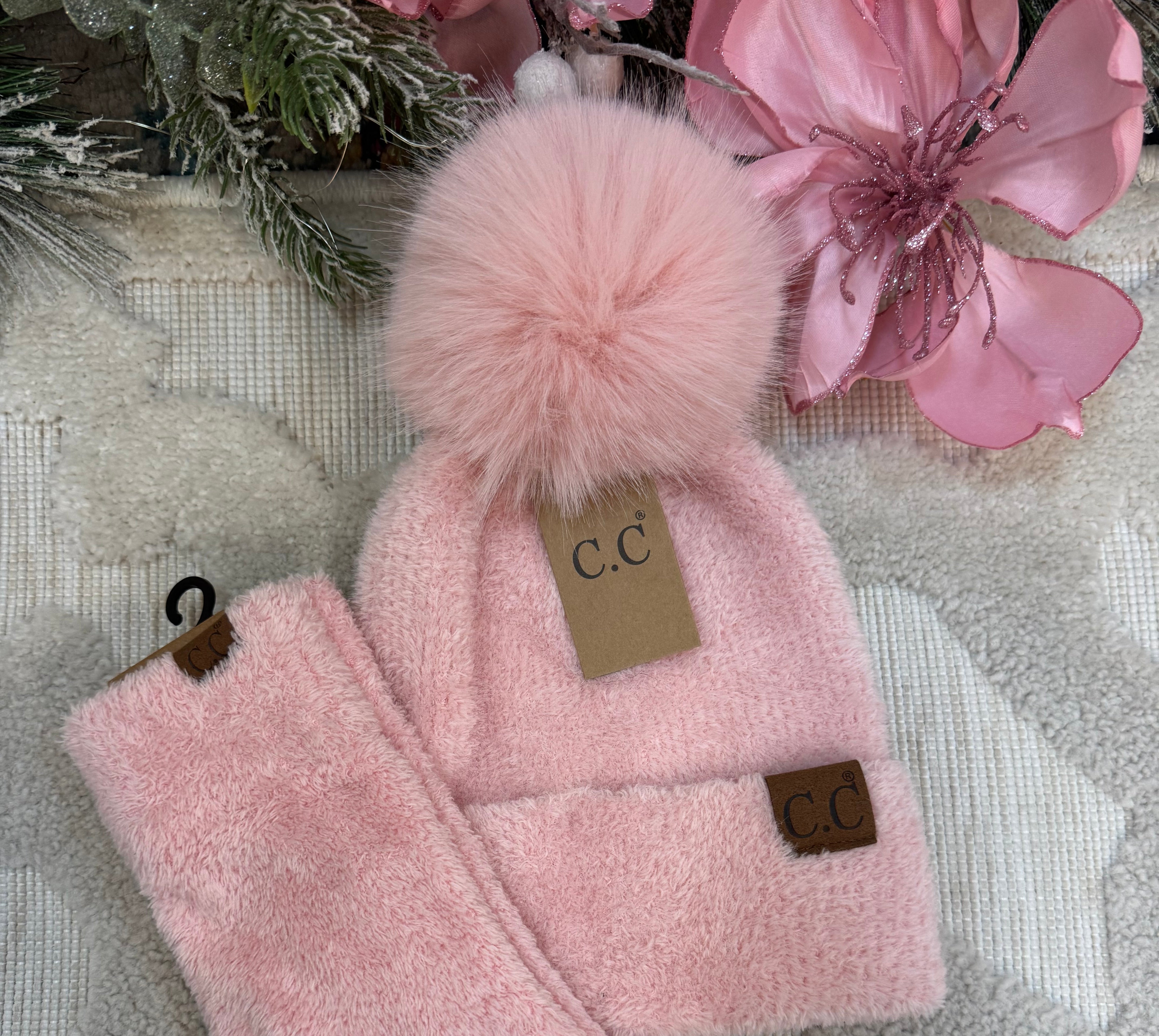 Pink Chenille Beanie-300 Headwear-The Lovely Closet-The Lovely Closet, Women's Fashion Boutique in Alexandria, KY