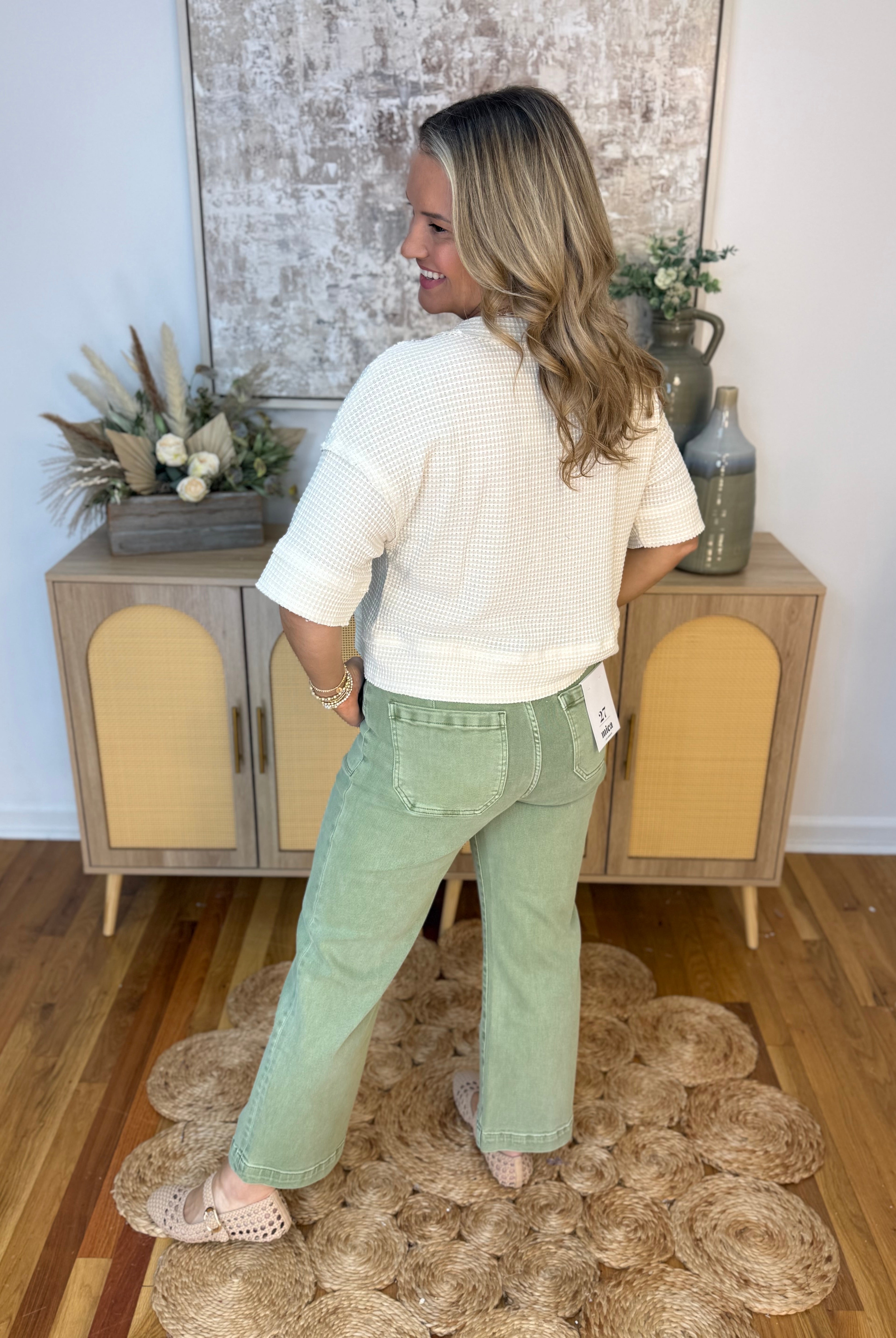 Mica High Rise Wide Leg Cropped Utility-210 Jeans-Mica Denim-The Lovely Closet, Women's Fashion Boutique in Alexandria, KY