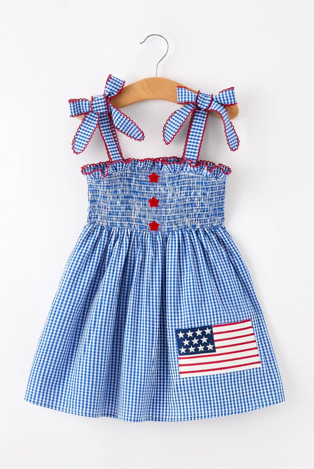 Girls 4th of July Plaid Twirl Dress-360 Carolines Closet-Rylee Faith Designs-The Lovely Closet, Women's Fashion Boutique in Alexandria, KY