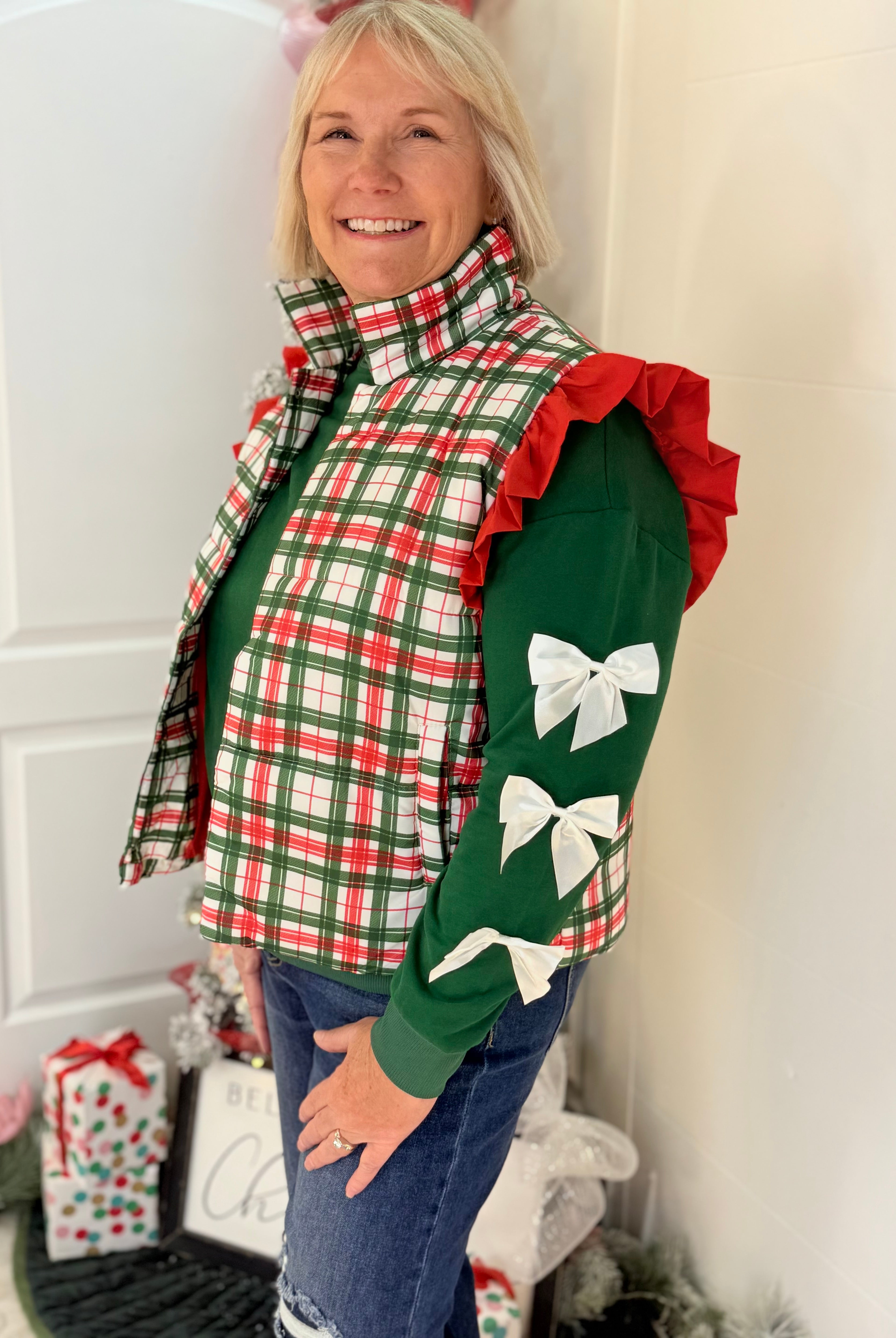 Jess Lea - Tied With Cheer Bow Sleeves Pullover-110 Long Sleeve Top-Jess Lea-The Lovely Closet, Women's Fashion Boutique in Alexandria, KY