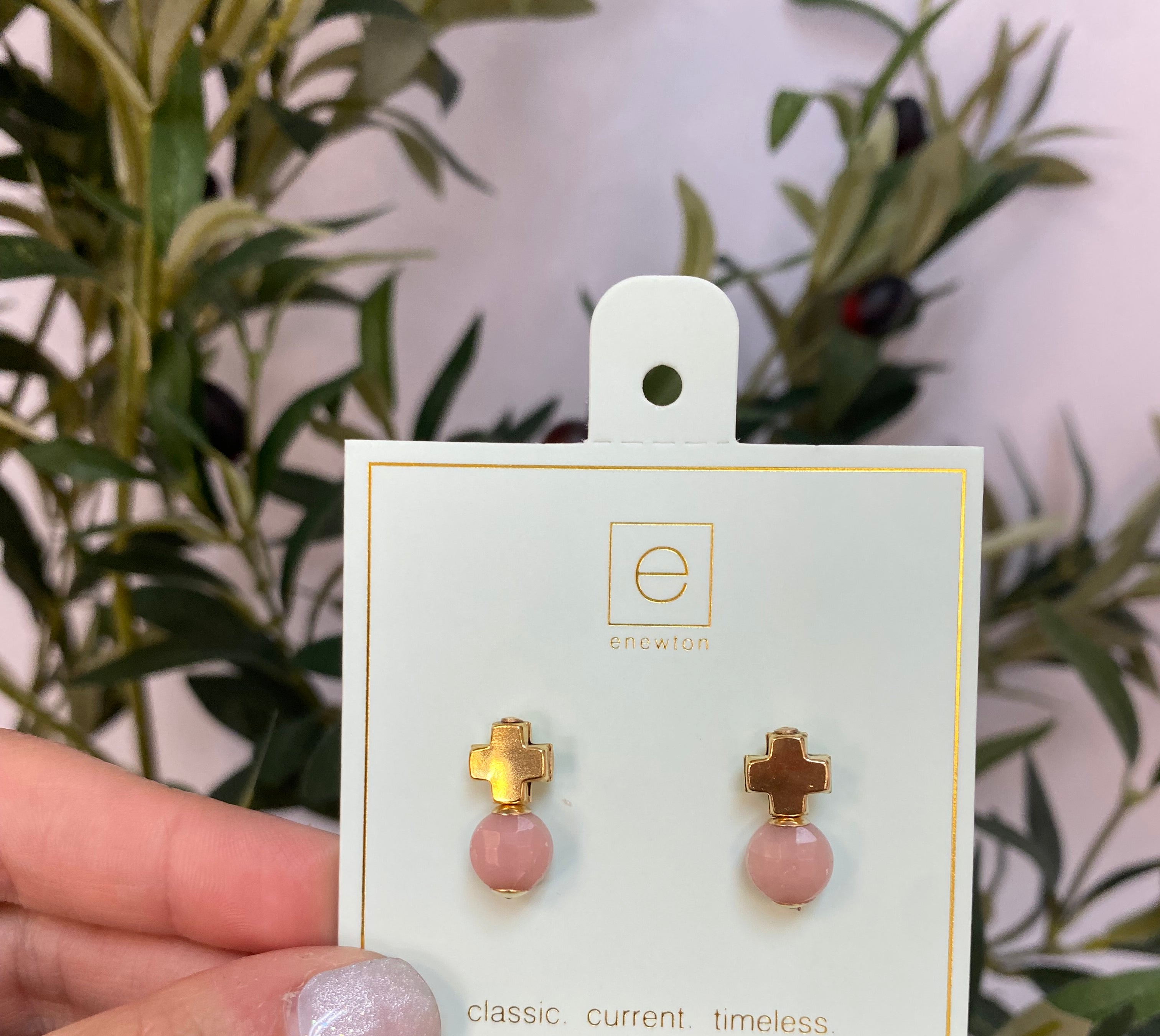 Signature Gold Cross Stud - Gemstone-260 eNewton-eNewton-The Lovely Closet, Women's Fashion Boutique in Alexandria, KY