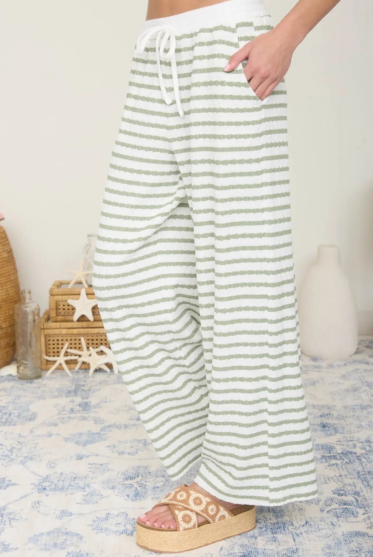 Relax and Repeat Wide Leg Lounge Pants - Olive-240 Pants-Blu Pepper-The Lovely Closet, Women's Fashion Boutique in Alexandria, KY