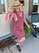 Maple Lane Overall Mini Dress - Brick-180 Dresses-Anniewear-The Lovely Closet, Women's Fashion Boutique in Alexandria, KY