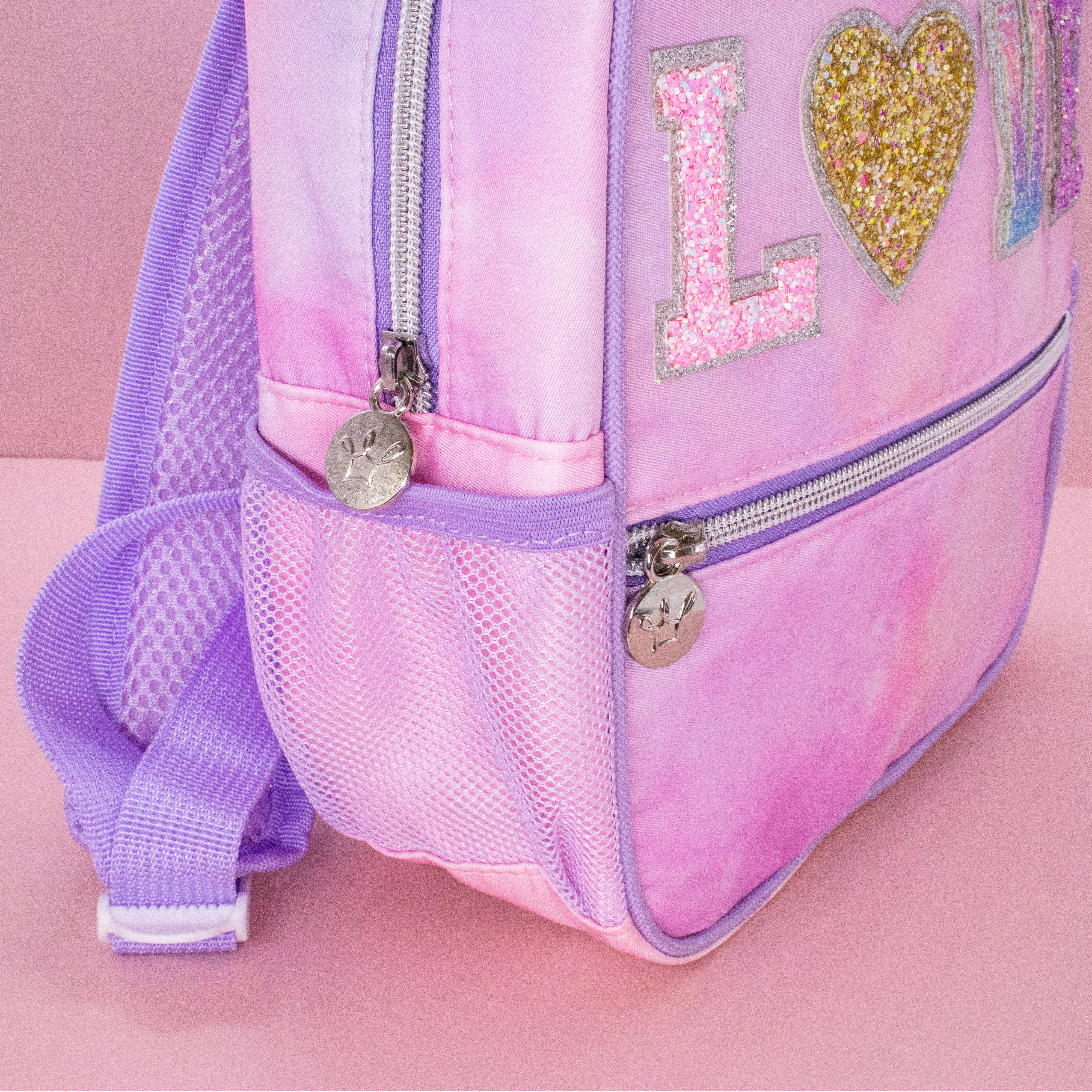 Girls Tie Dye Backpack with Glitter Varsity Letters-360 Carolines Closet-Frog Sac-The Lovely Closet, Women's Fashion Boutique in Alexandria, KY