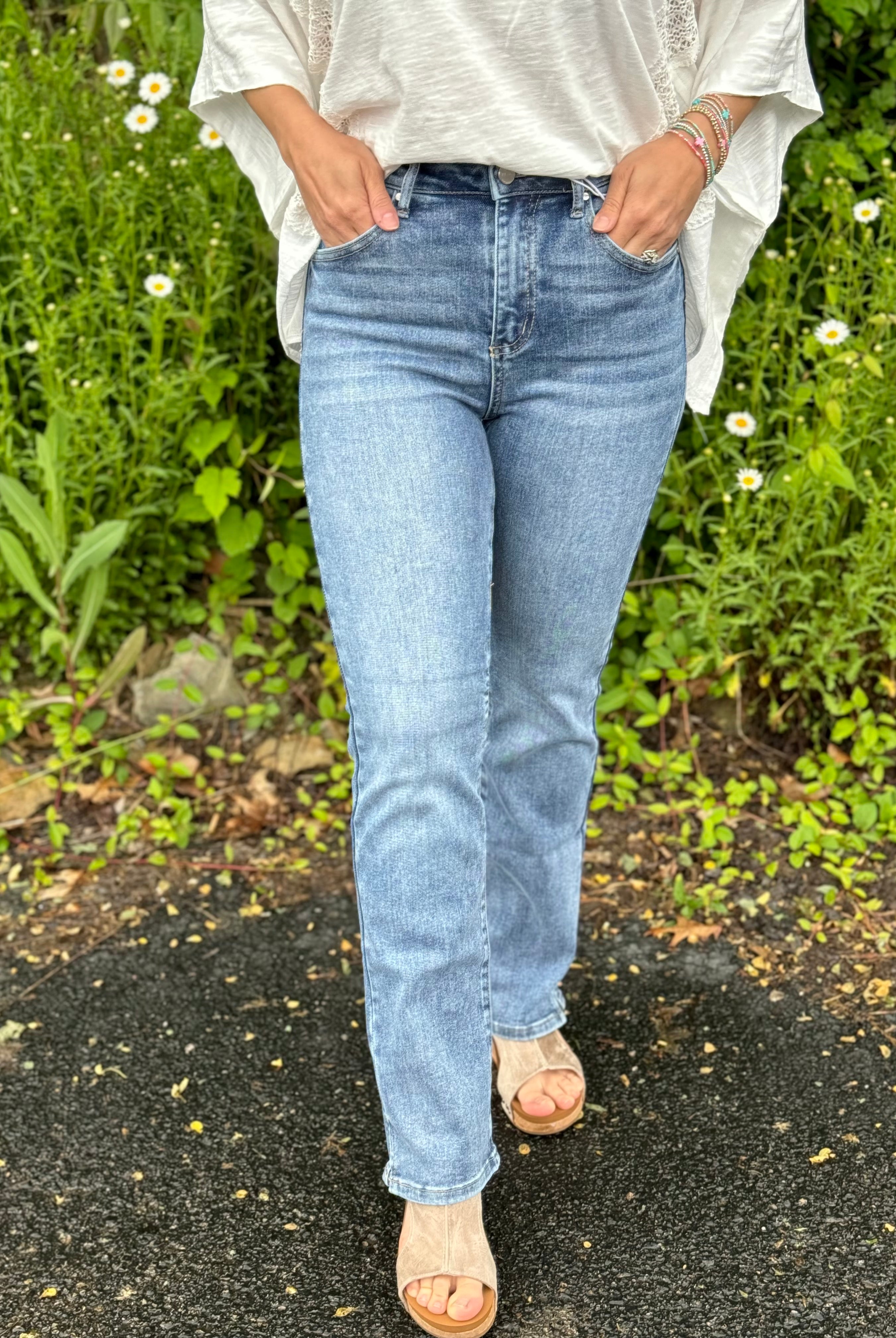 Risen - High Rise Relaxed Straight Jeans-210 Jeans-Risen-The Lovely Closet, Women's Fashion Boutique in Alexandria, KY