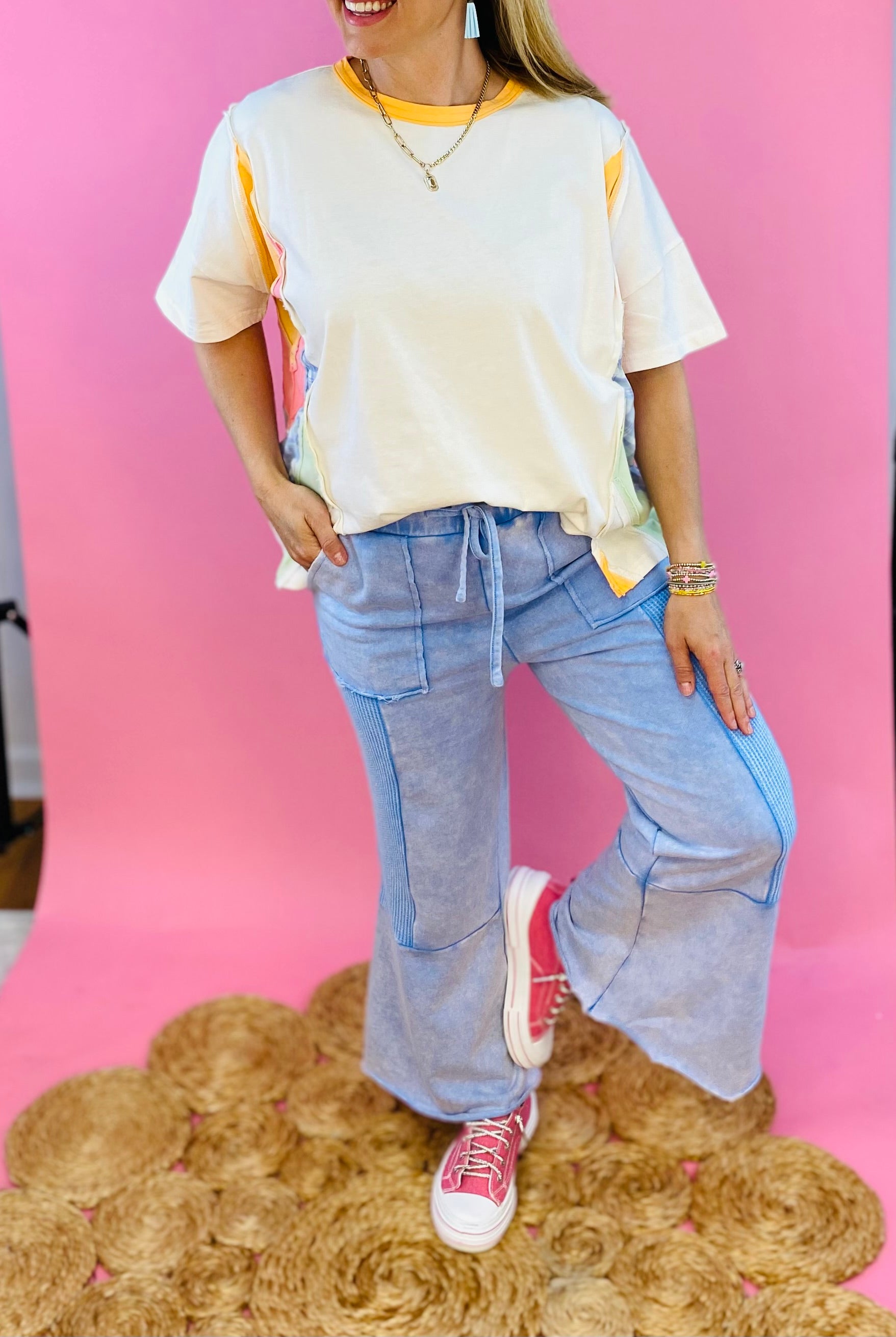 FINAL SALE Vintage Wash Flared Pants-240 Pants-Sage + Fig-The Lovely Closet, Women's Fashion Boutique in Alexandria, KY