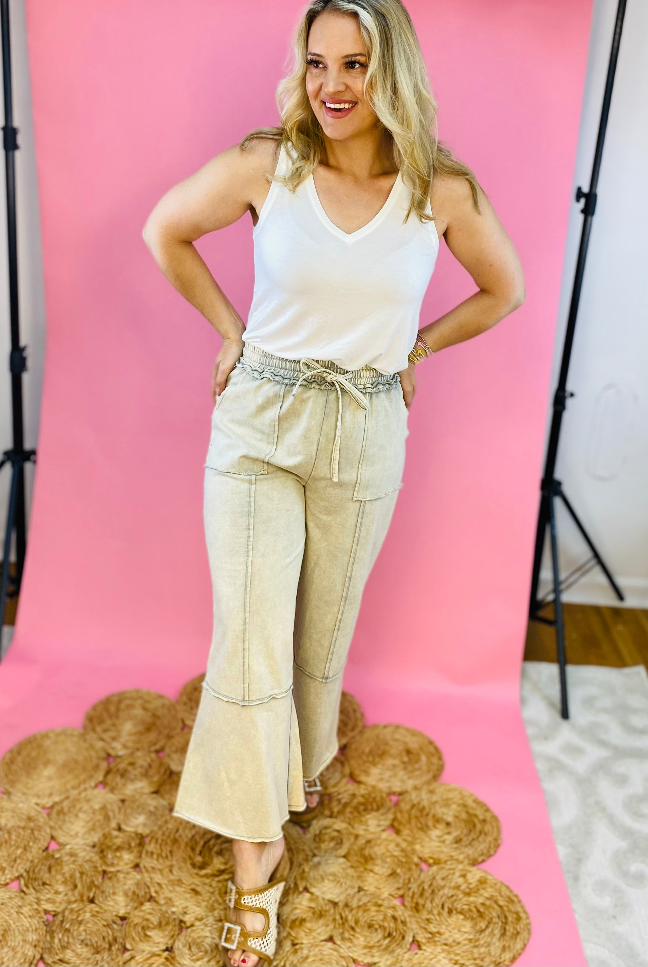 Mineral Washed Pants-240 Pants-Sage + Fig-The Lovely Closet, Women's Fashion Boutique in Alexandria, KY