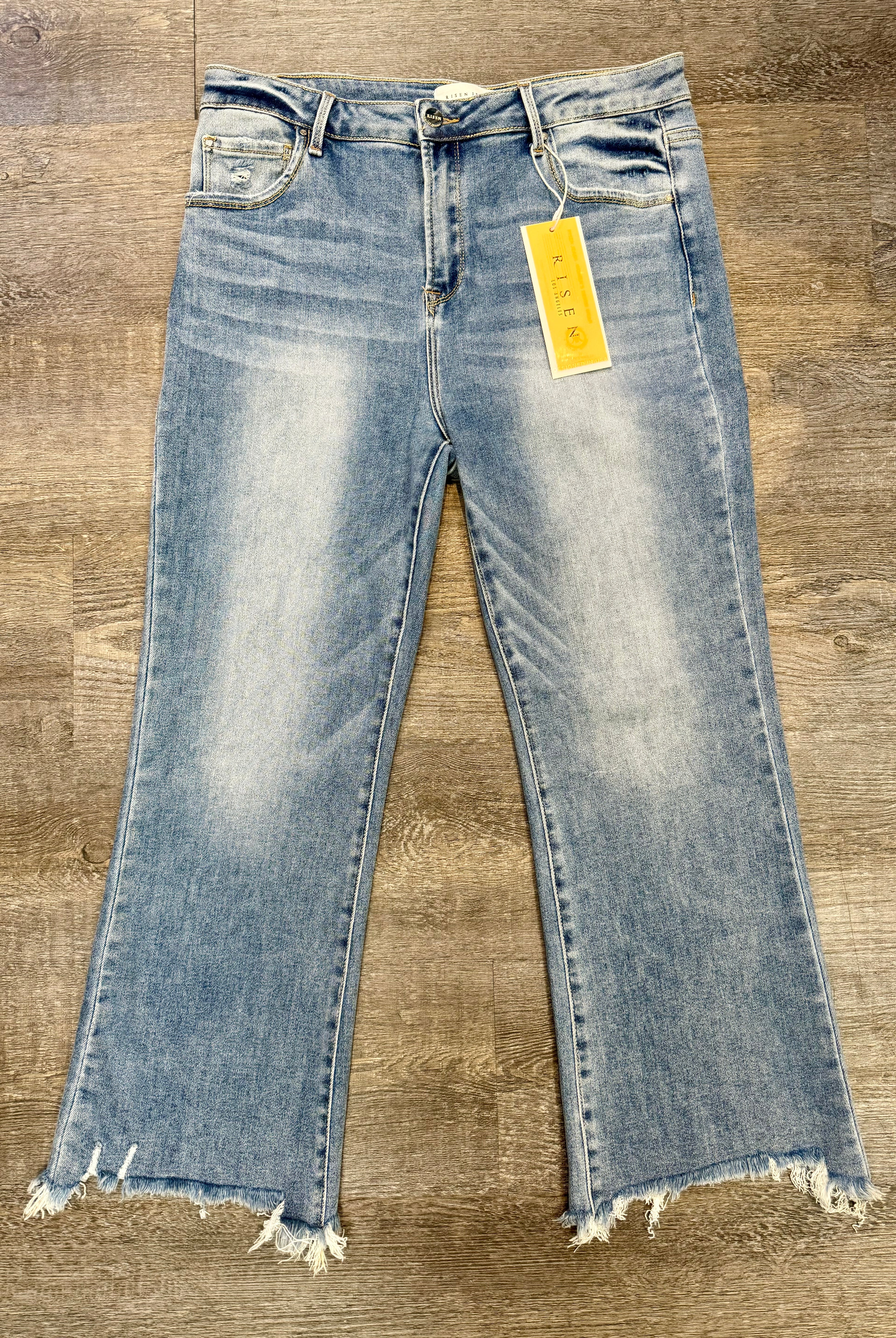 Mid Rise Clean Medium Wash Slim Straight Leg-210 Jeans-Risen-The Lovely Closet, Women's Fashion Boutique in Alexandria, KY