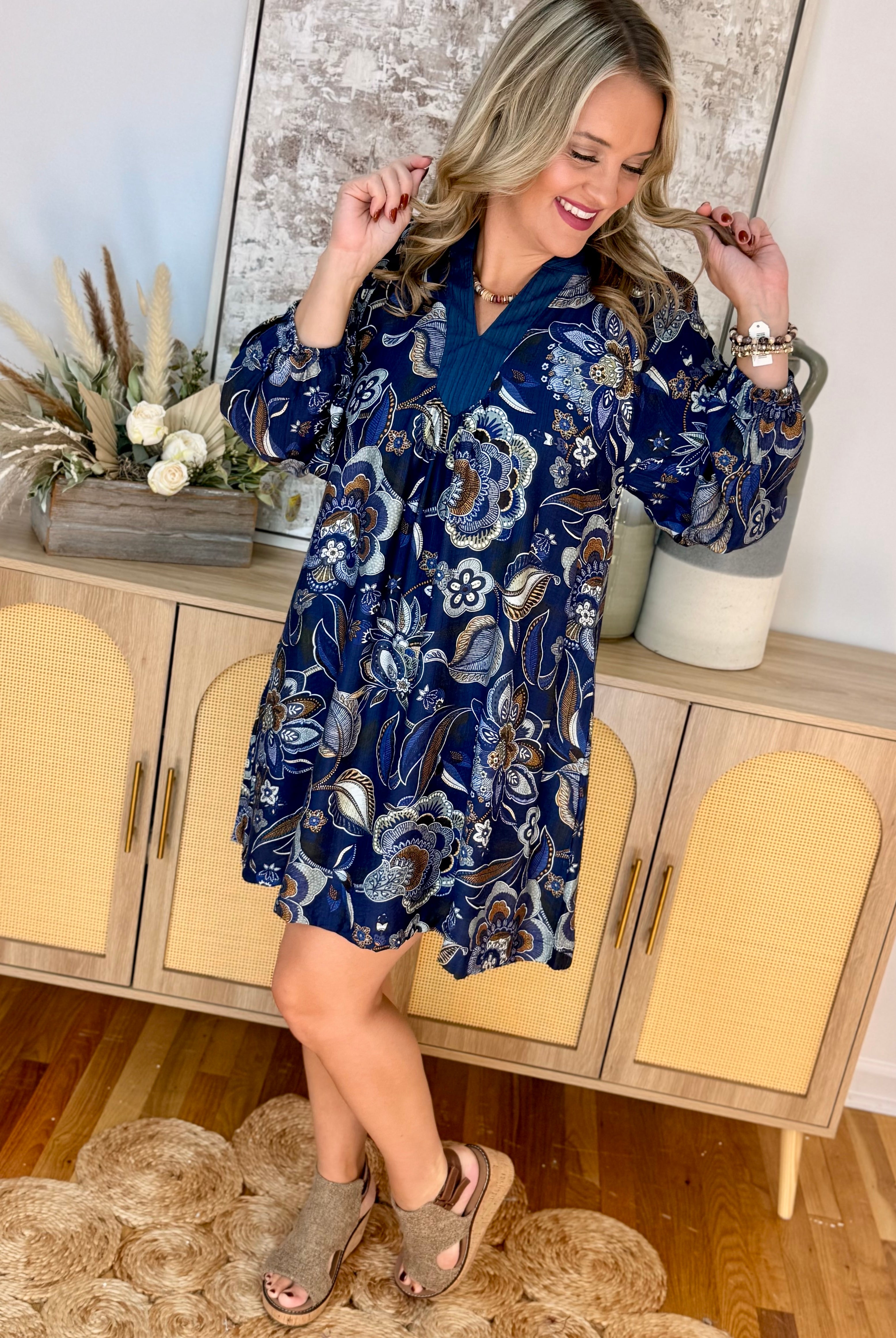 Modern Heritage Dress-180 Dresses-Umgee-The Lovely Closet, Women's Fashion Boutique in Alexandria, KY