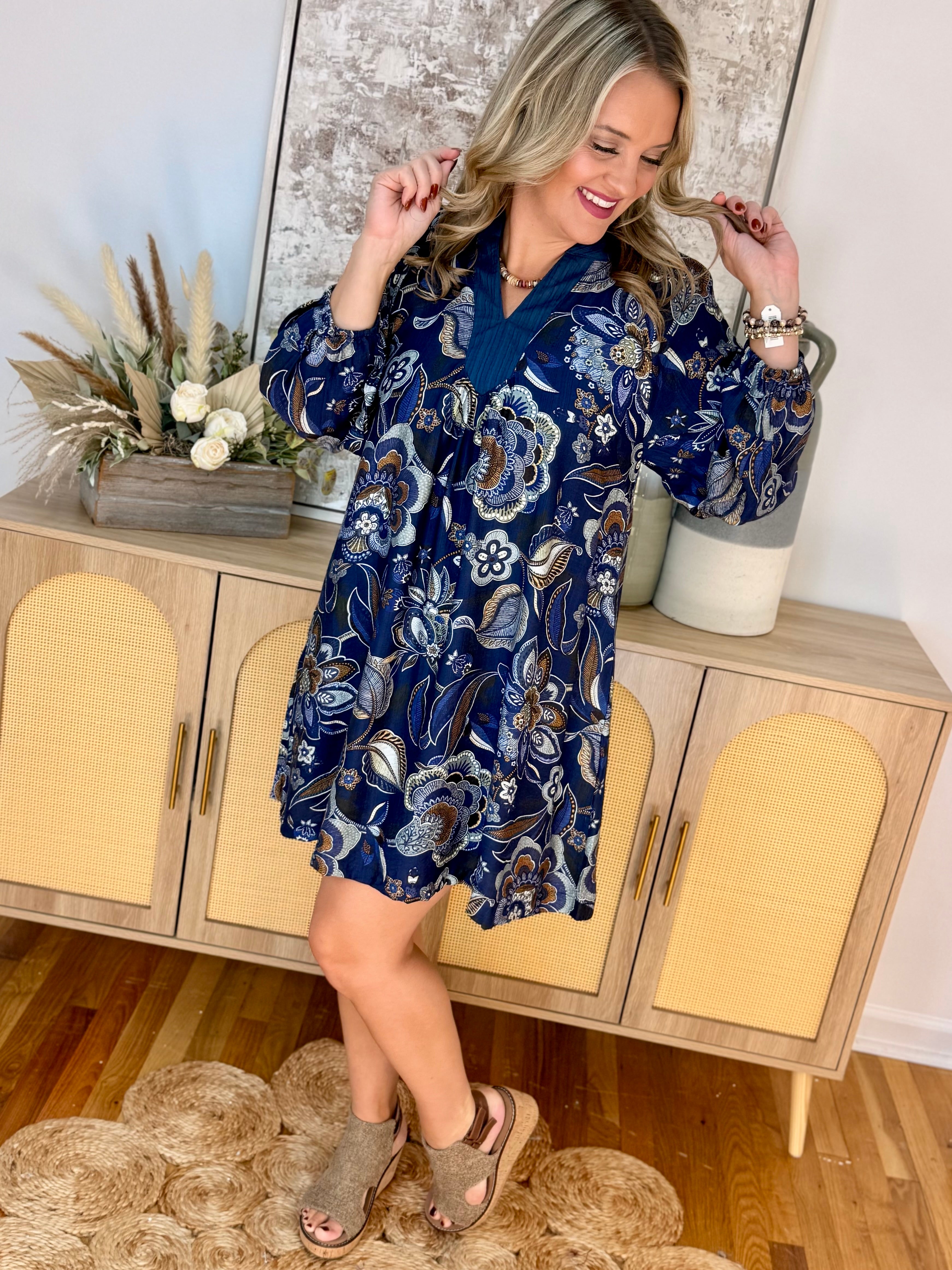 Modern Heritage Dress-180 Dresses-Umgee-The Lovely Closet, Women's Fashion Boutique in Alexandria, KY