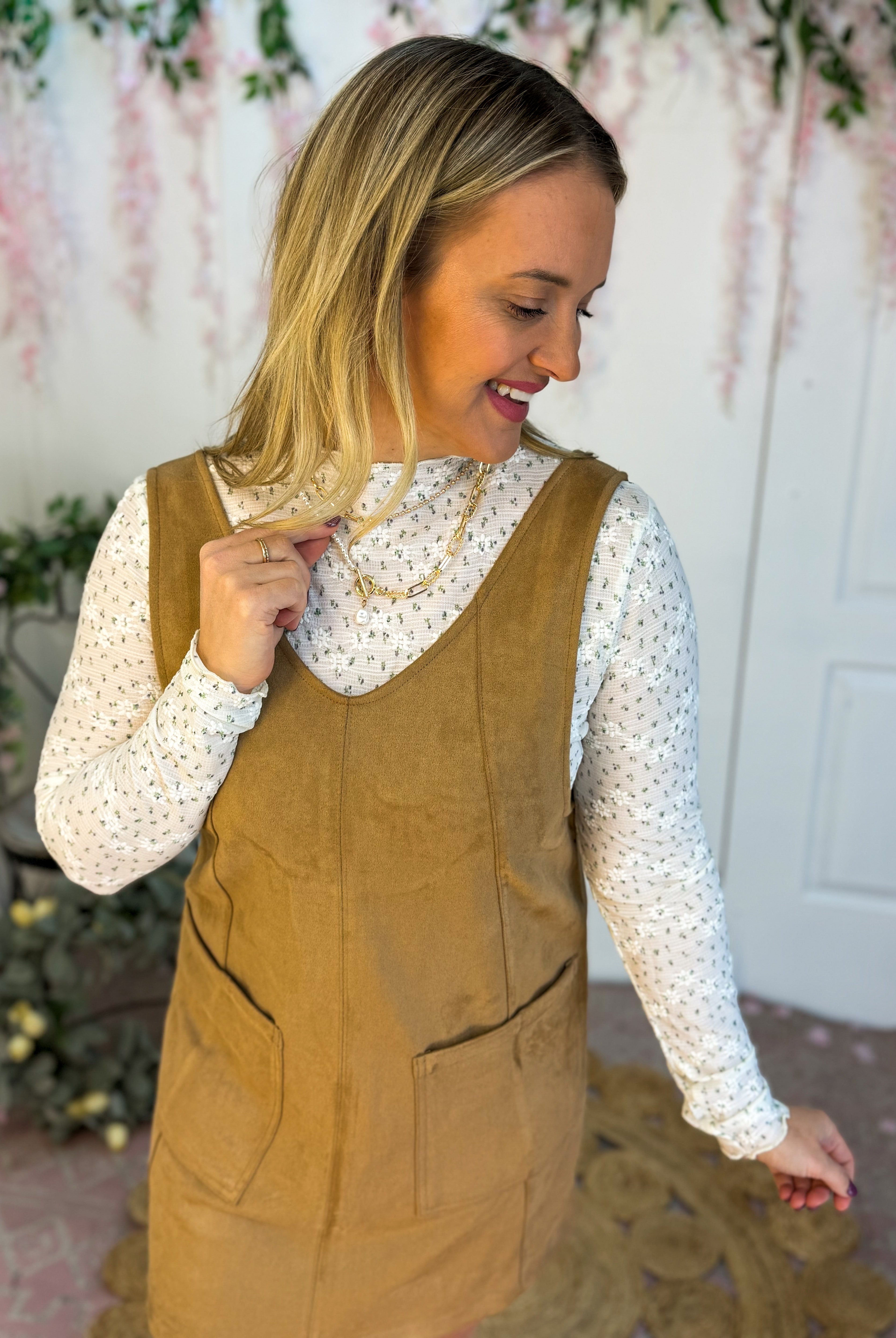 Faux Suede Jumper-180 Dresses-The Lovely Closet-The Lovely Closet, Women's Fashion Boutique in Alexandria, KY