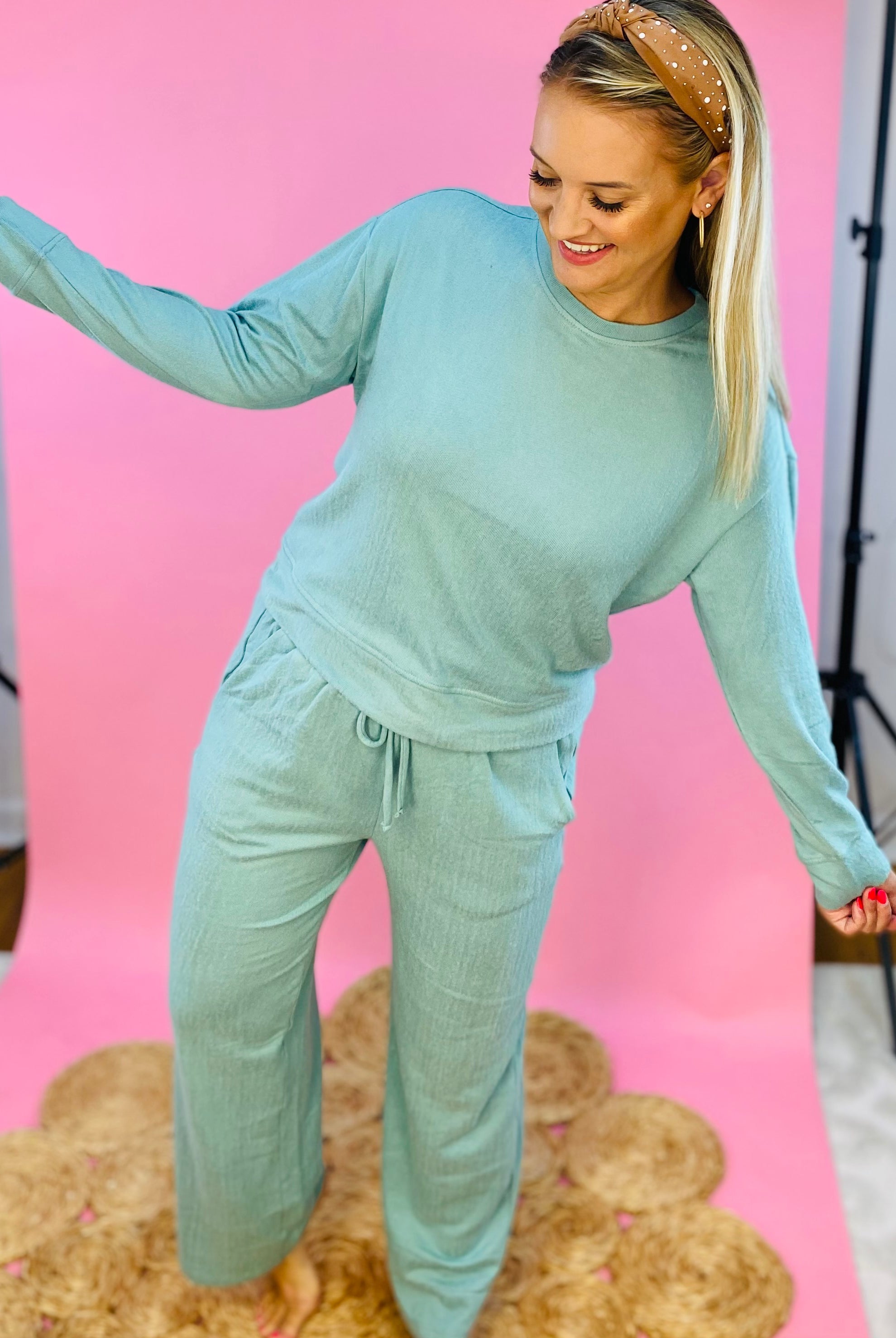 Mary Square Luxury Pant Set - Lagoon-310 Gift-Mary Square-The Lovely Closet, Women's Fashion Boutique in Alexandria, KY