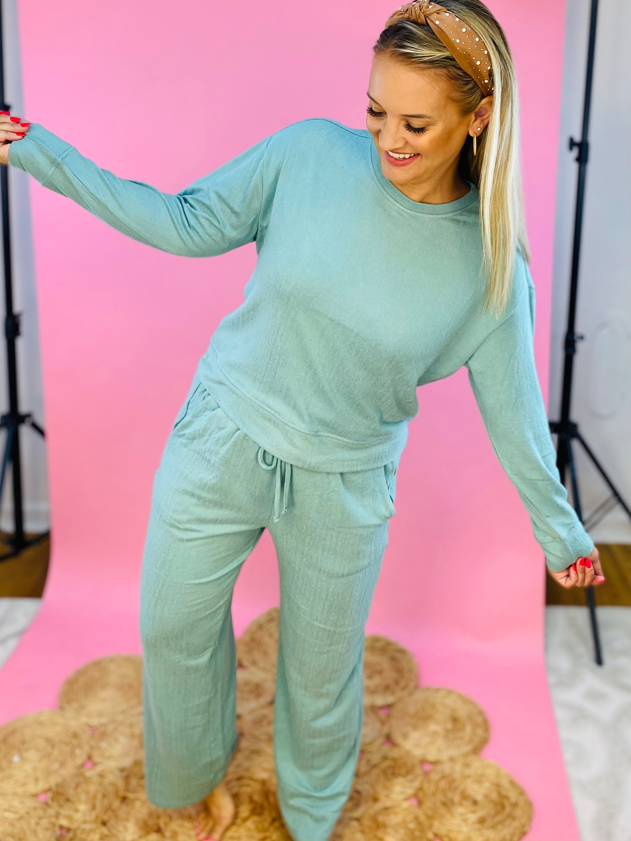 Mary Square Luxury Pant Set - Lagoon-310 Gift-Mary Square-The Lovely Closet, Women's Fashion Boutique in Alexandria, KY