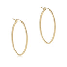 Oval Gold 2" Hoop Textured Earring-260 eNewton-eNewton-The Lovely Closet, Women's Fashion Boutique in Alexandria, KY