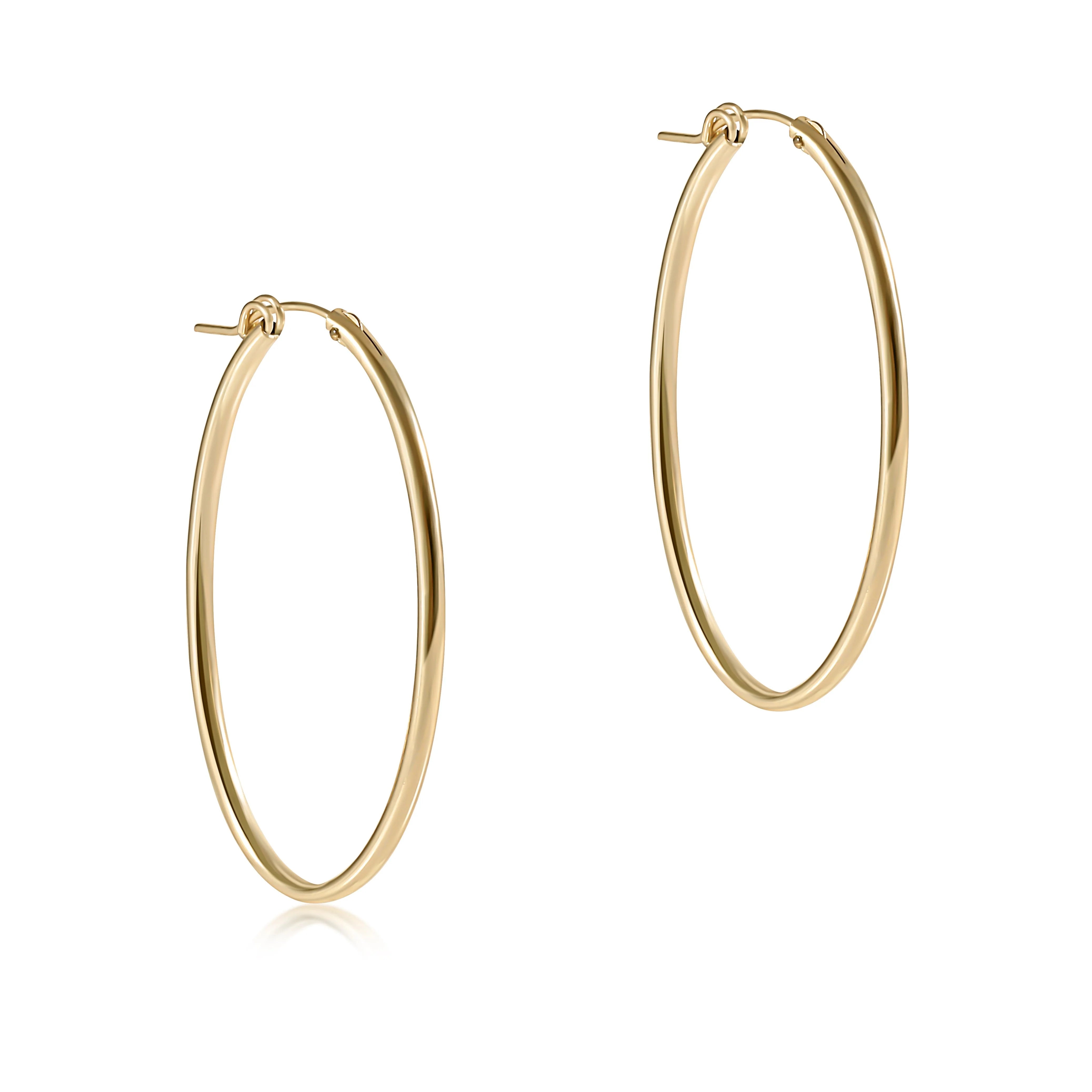 Oval Gold 2" Hoop Smooth Earring-260 eNewton-eNewton-The Lovely Closet, Women's Fashion Boutique in Alexandria, KY