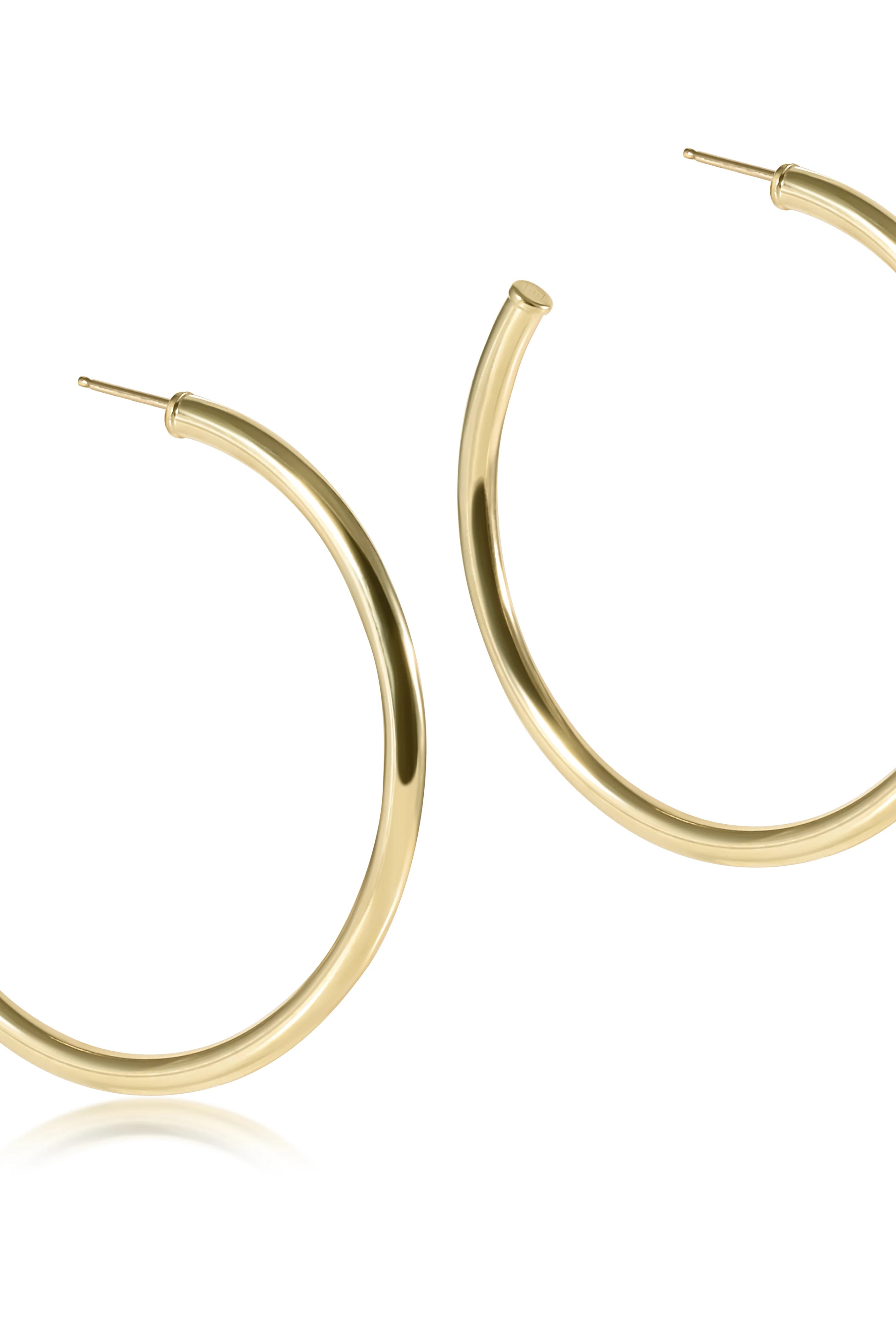 Round Gold 2" Post Hoop 3mm Smooth Earring-260 eNewton-eNewton-The Lovely Closet, Women's Fashion Boutique in Alexandria, KY