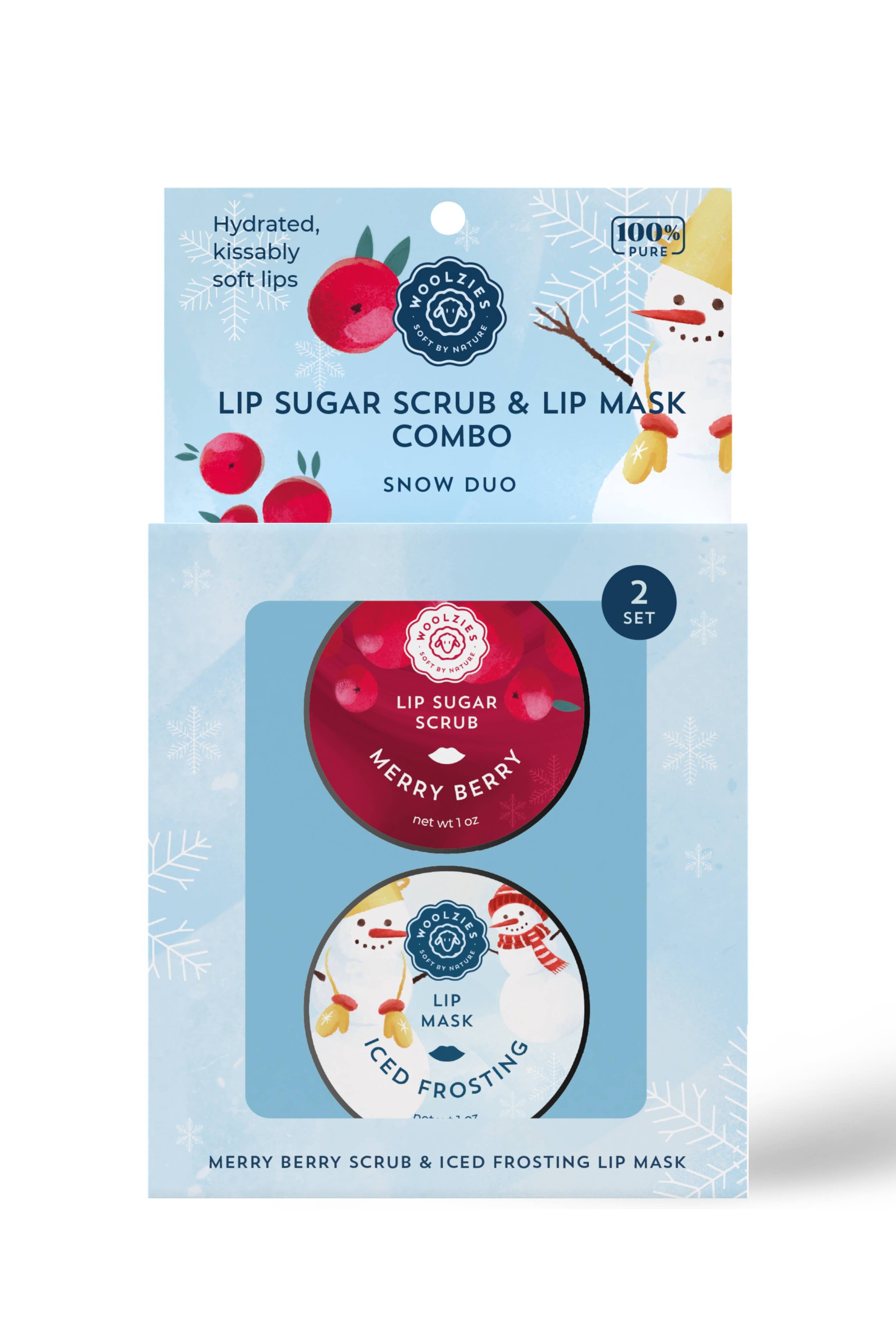 Lip Sugar Scrub & Lip Mask Snow Duo: Original-350 Holiday-Woolzies-The Lovely Closet, Women's Fashion Boutique in Alexandria, KY