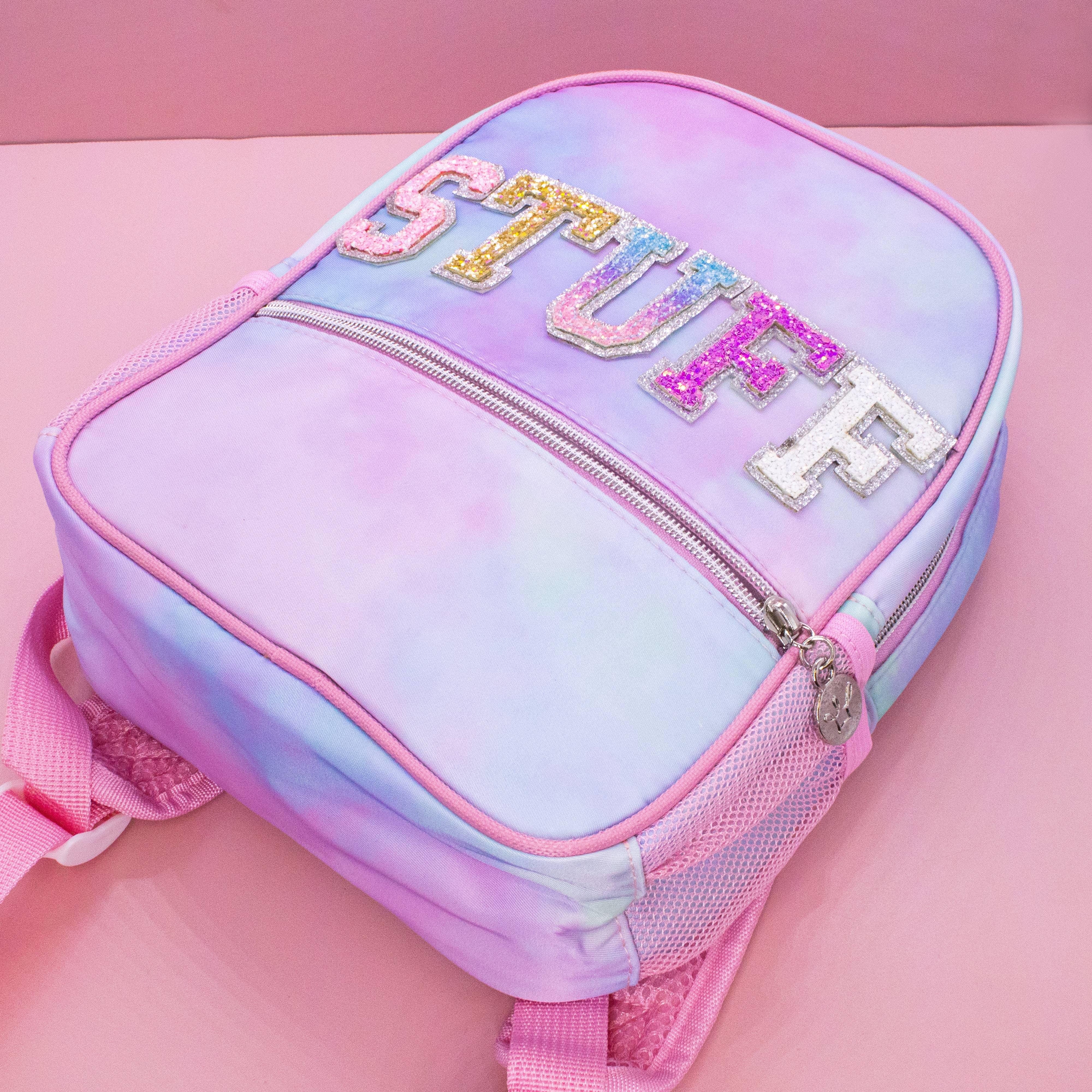 Girls Tie Dye Backpack with Glitter Varsity Letters-360 Carolines Closet-Frog Sac-The Lovely Closet, Women's Fashion Boutique in Alexandria, KY