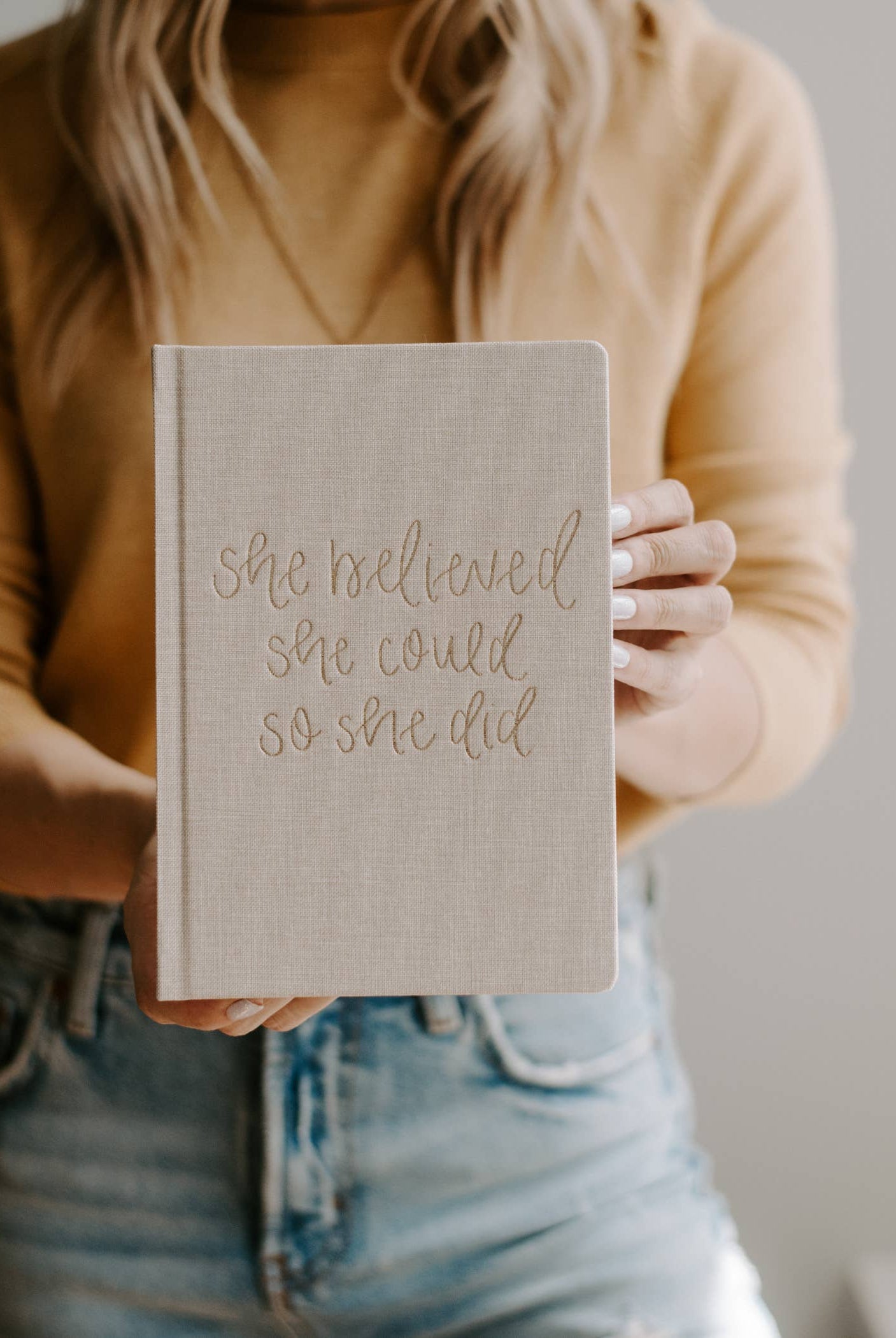 She Believed She Could Fabric Journal-310 Gift-Sweet Water Decor-The Lovely Closet, Women's Fashion Boutique in Alexandria, KY